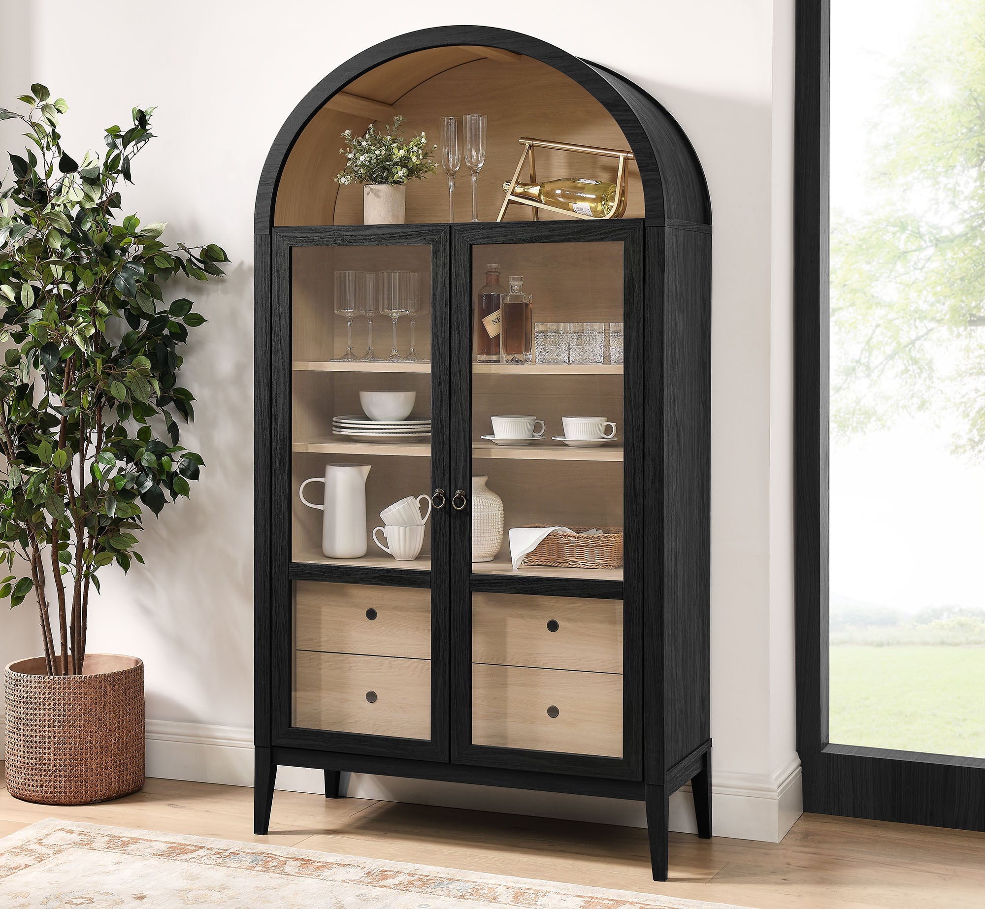 Nolan 74" Arched Storage Cabinet