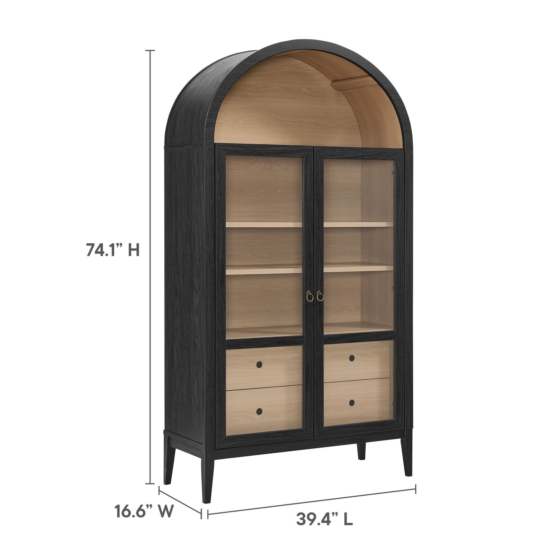 Nolan 74" Arched Storage Cabinet