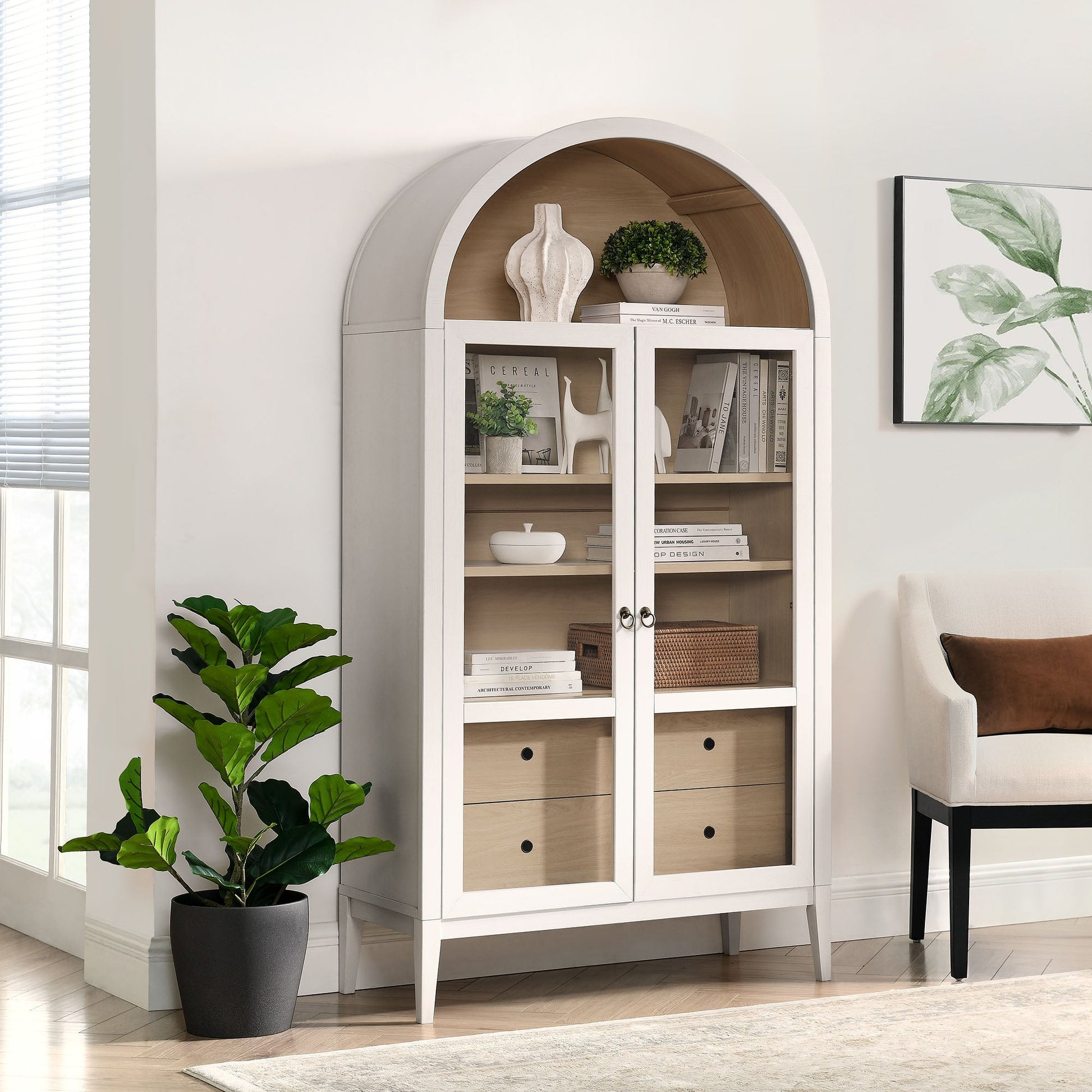 Nolan 74" Arched Storage Cabinet