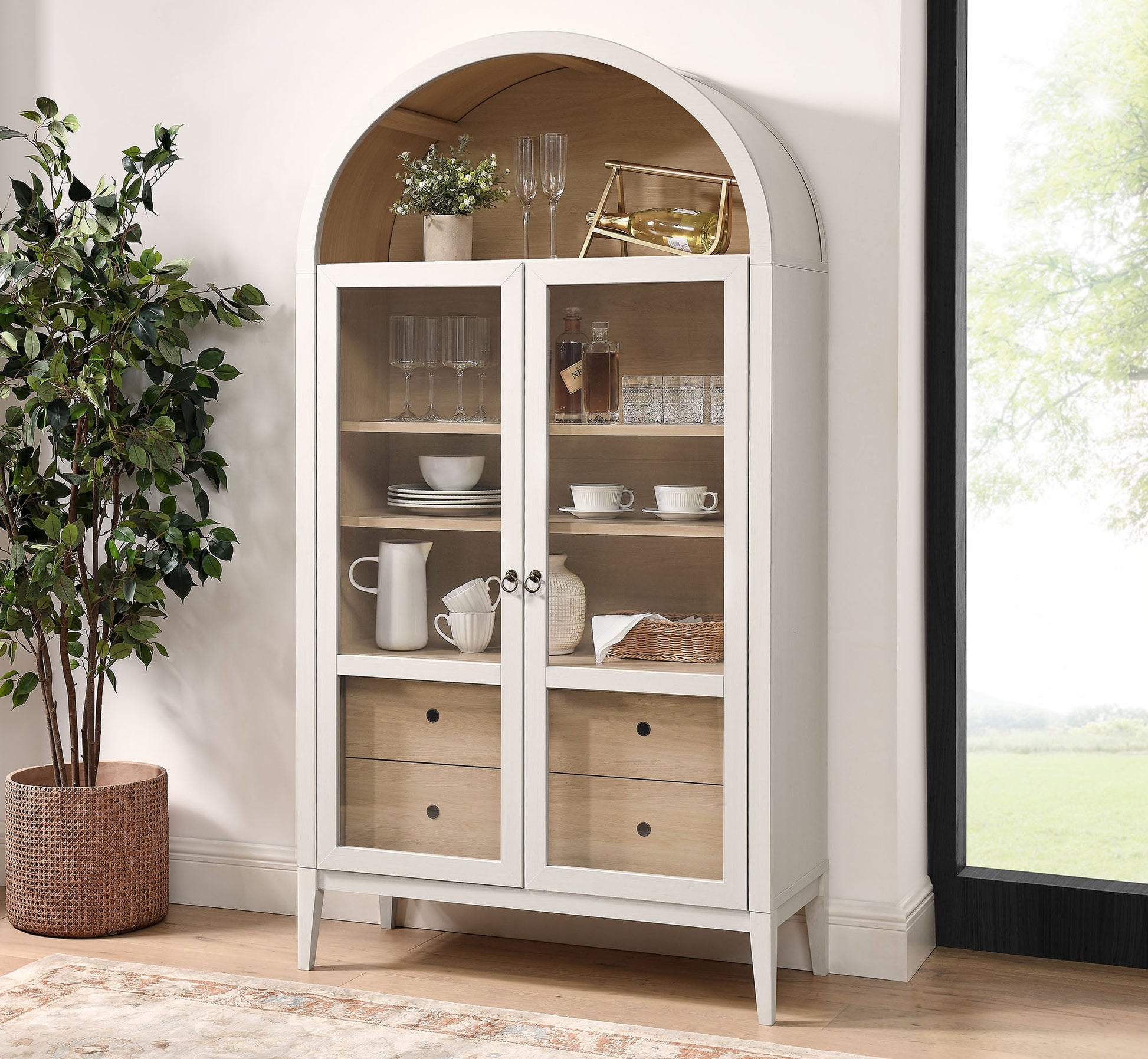 Nolan 74" Arched Storage Cabinet