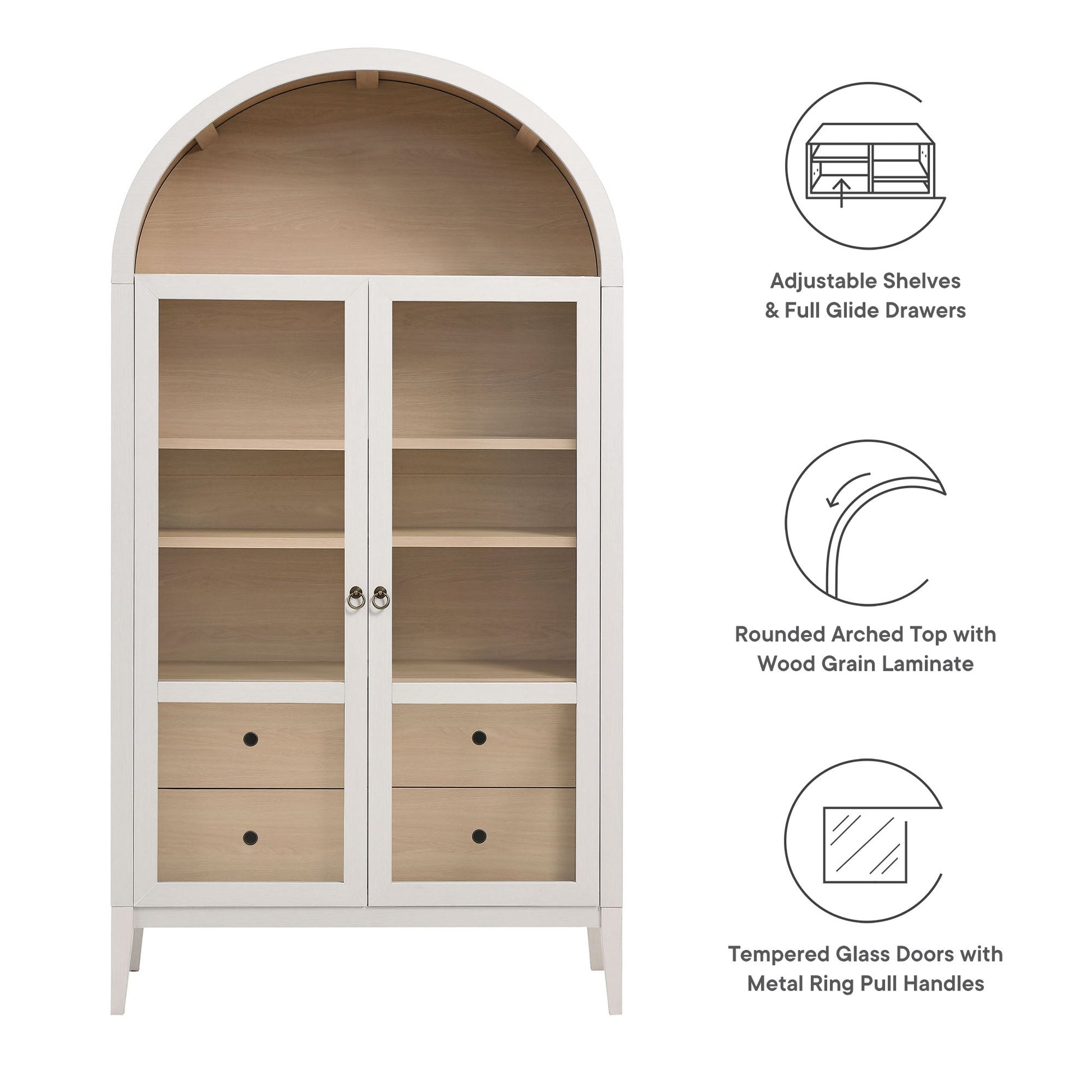 Nolan 74" Arched Storage Cabinet