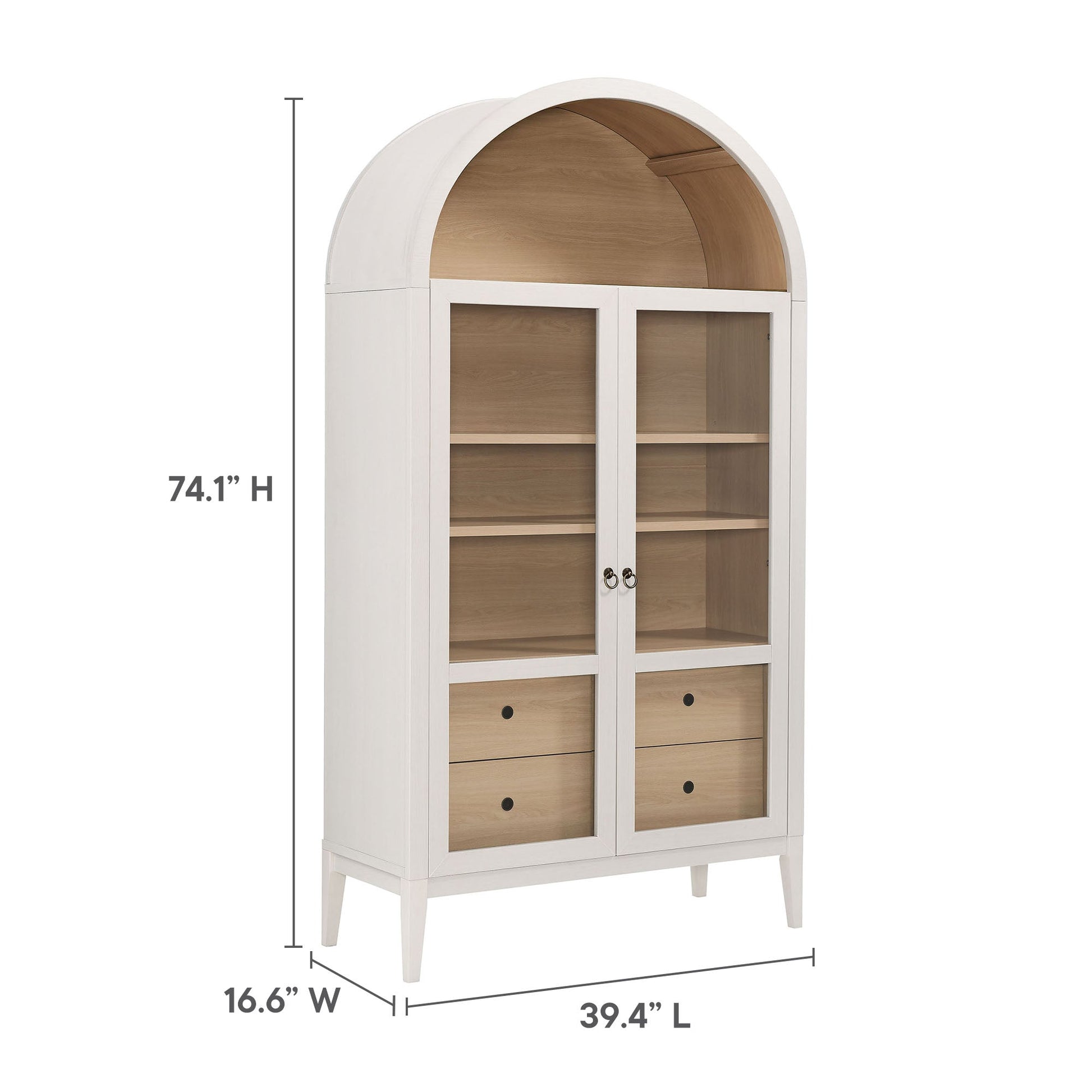 Nolan 74" Arched Storage Cabinet