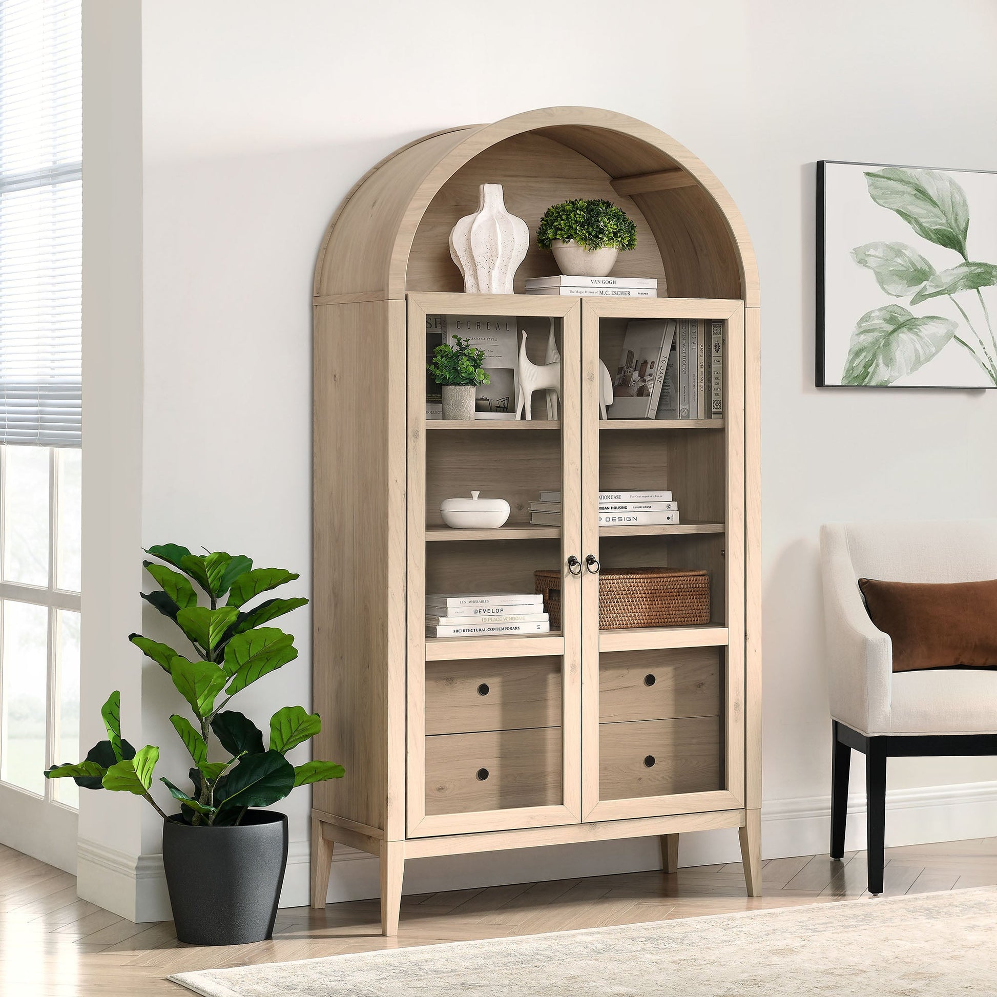 Nolan 74" Arched Storage Cabinet