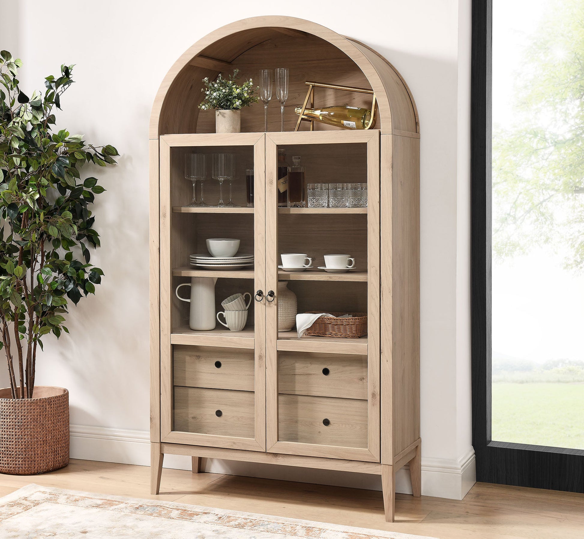 Nolan 74" Arched Storage Cabinet