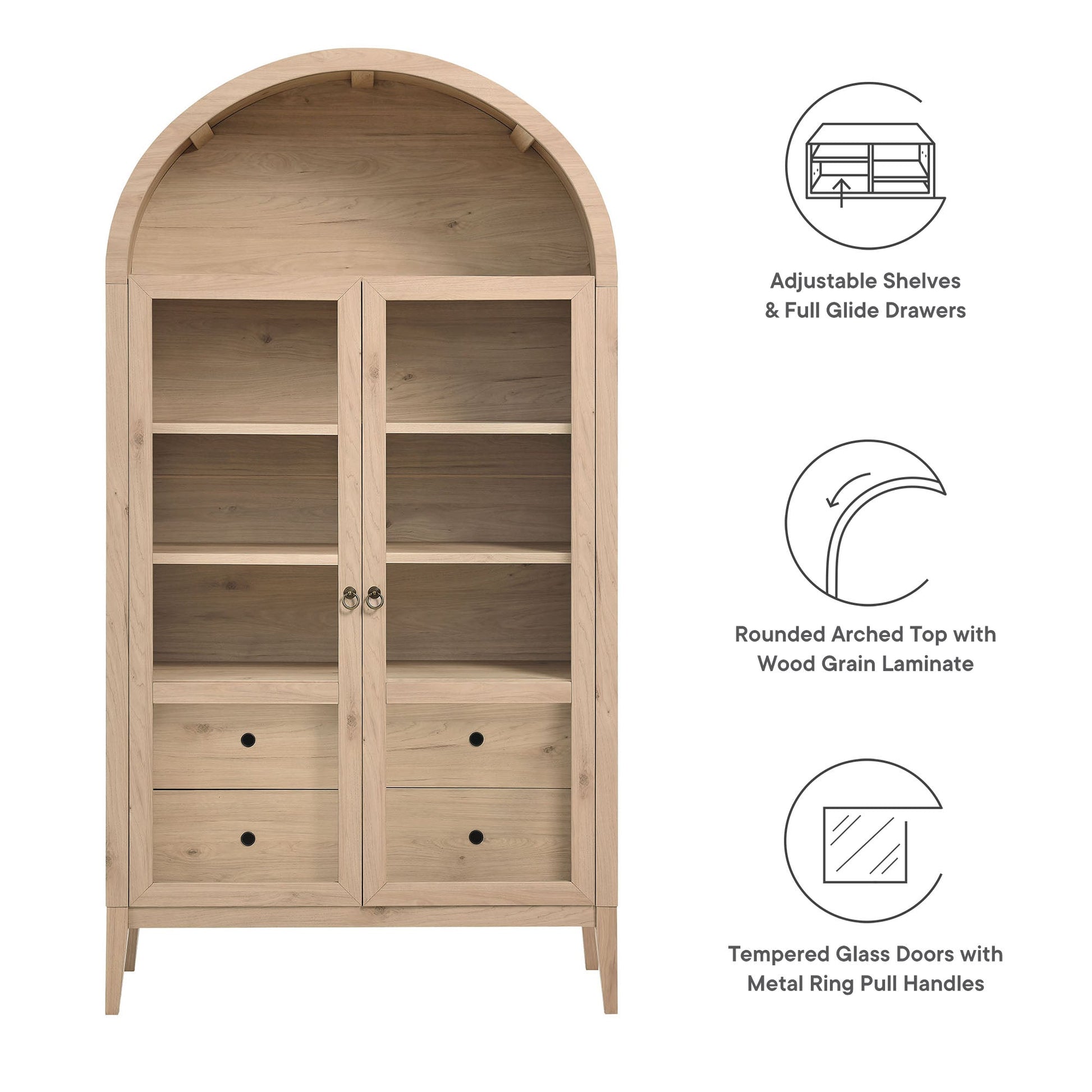 Nolan 74" Arched Storage Cabinet