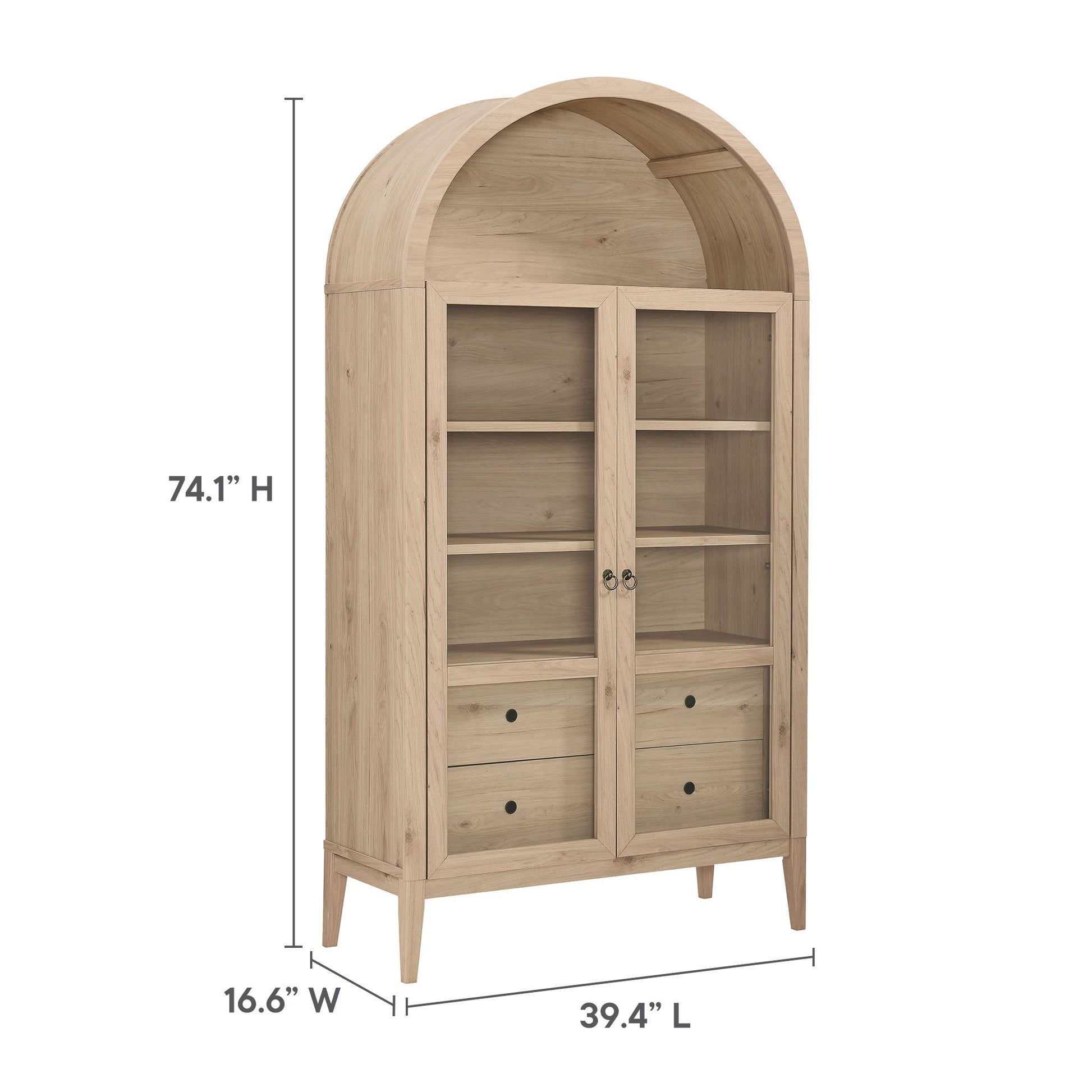 Nolan 74" Arched Storage Cabinet