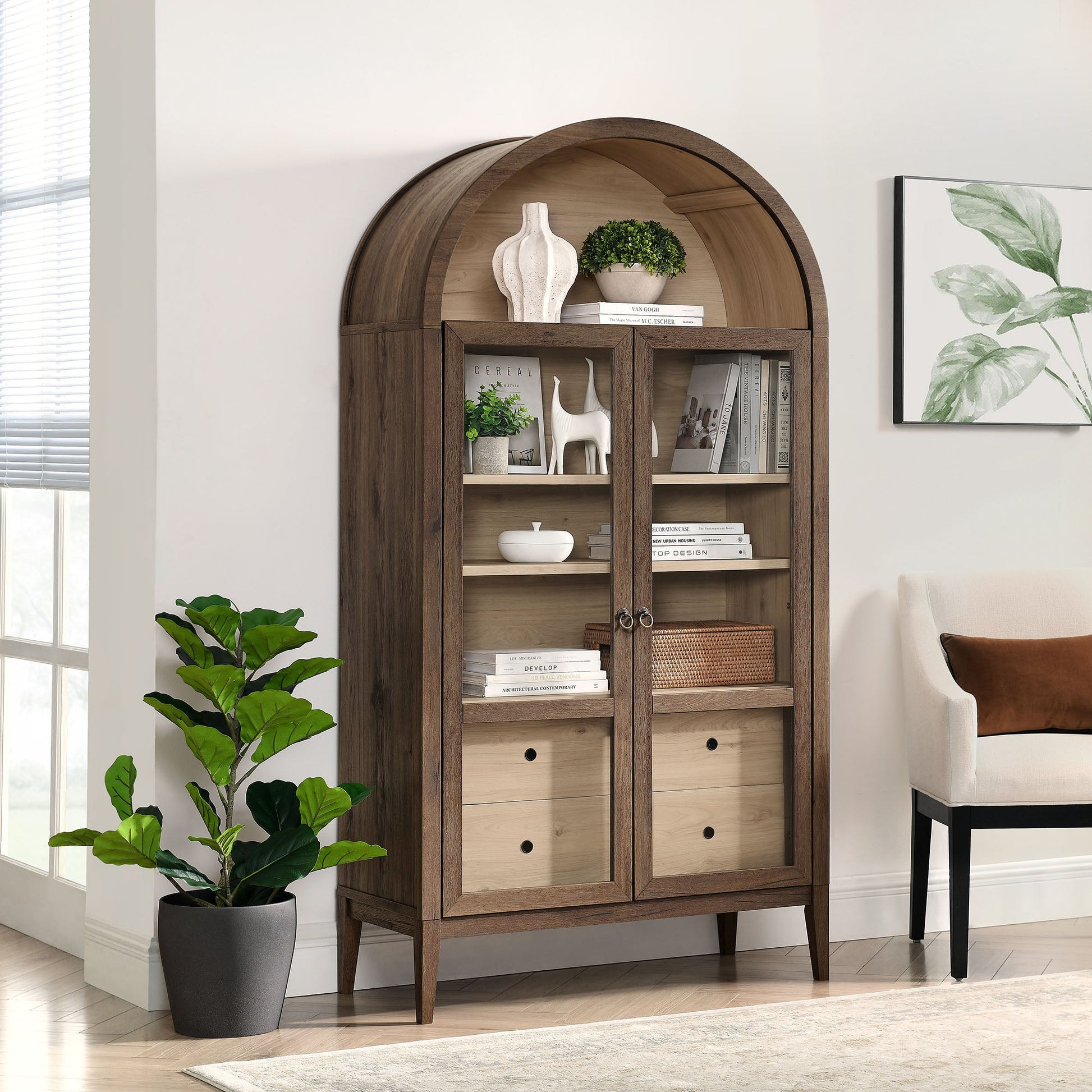 Nolan 74" Arched Storage Cabinet