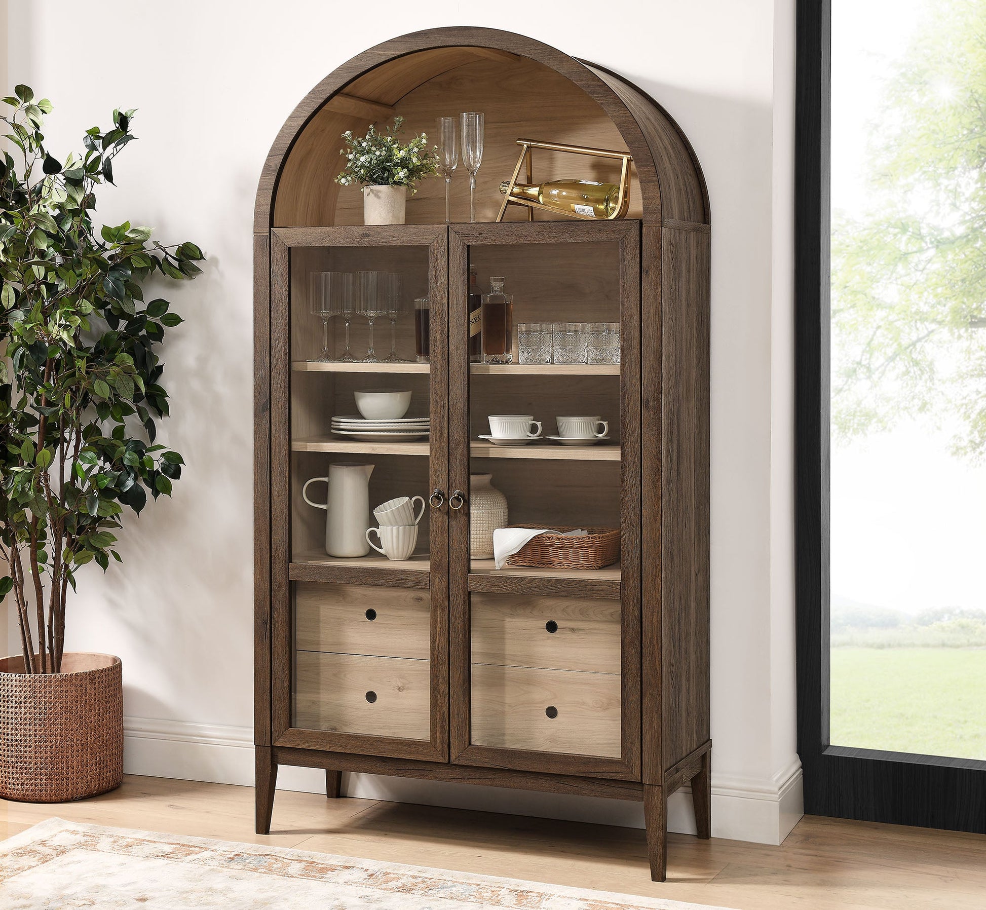 Nolan 74" Arched Storage Cabinet