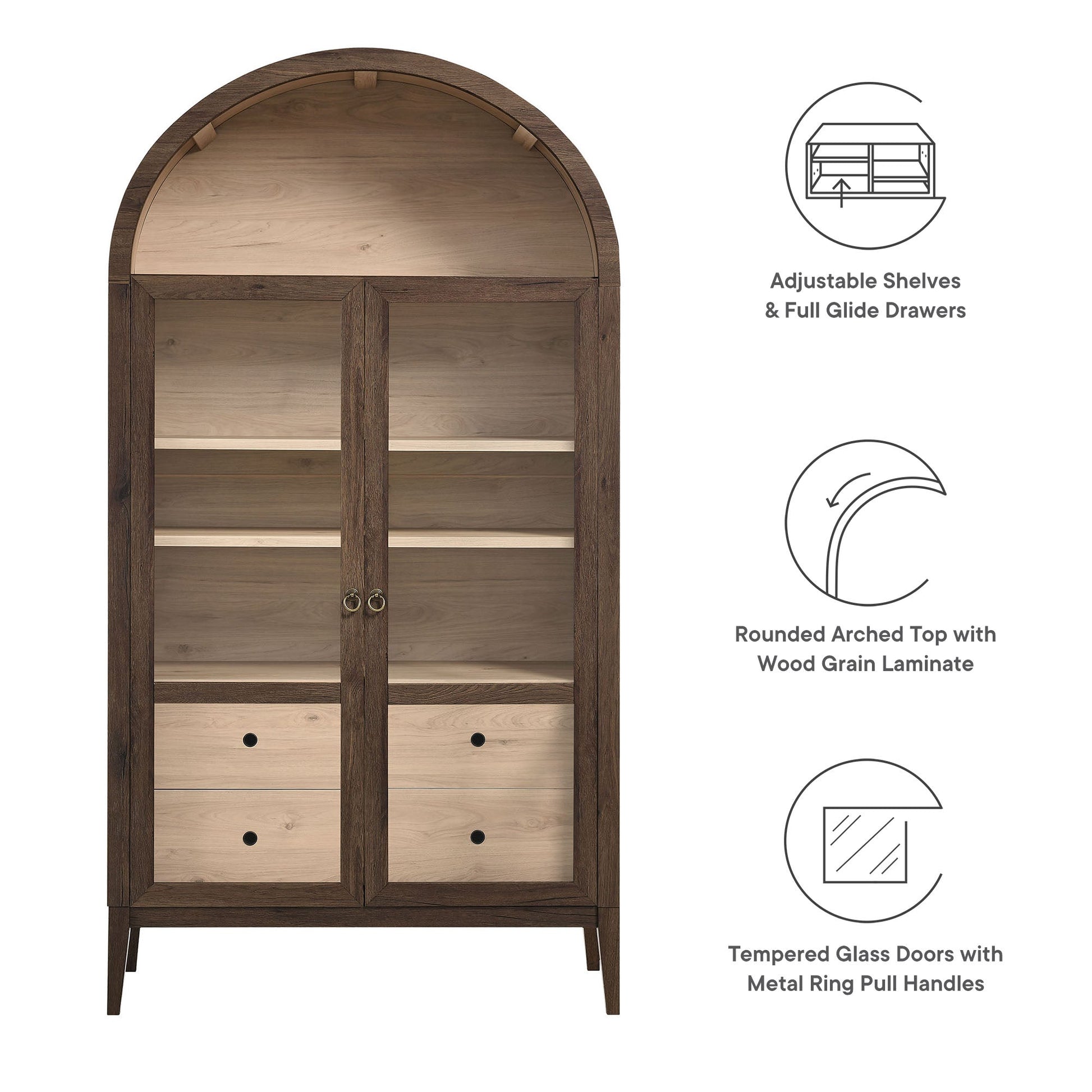 Nolan 74" Arched Storage Cabinet