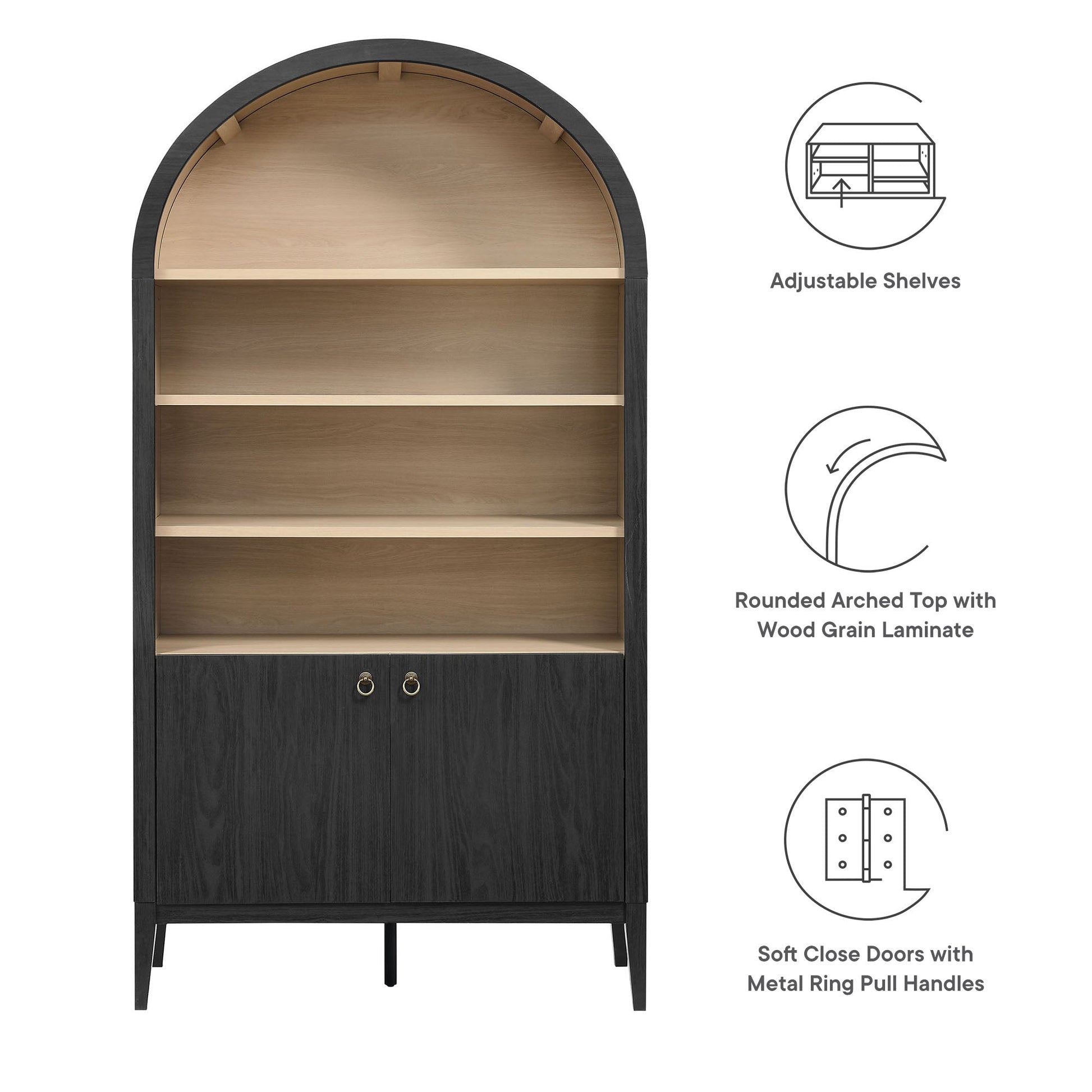 Nolan 74" Arched Storage Display