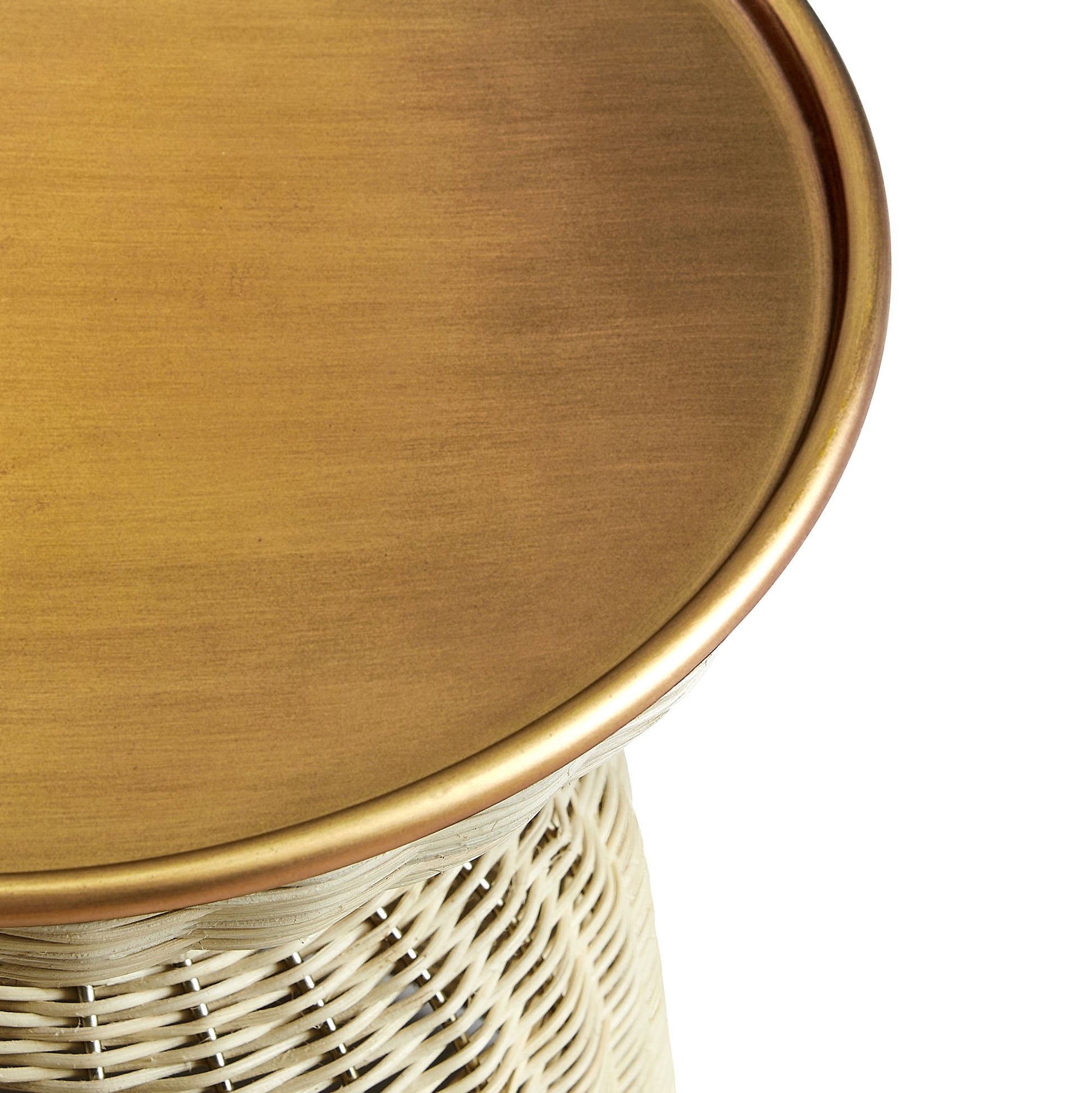 Brown Rattan Side Table