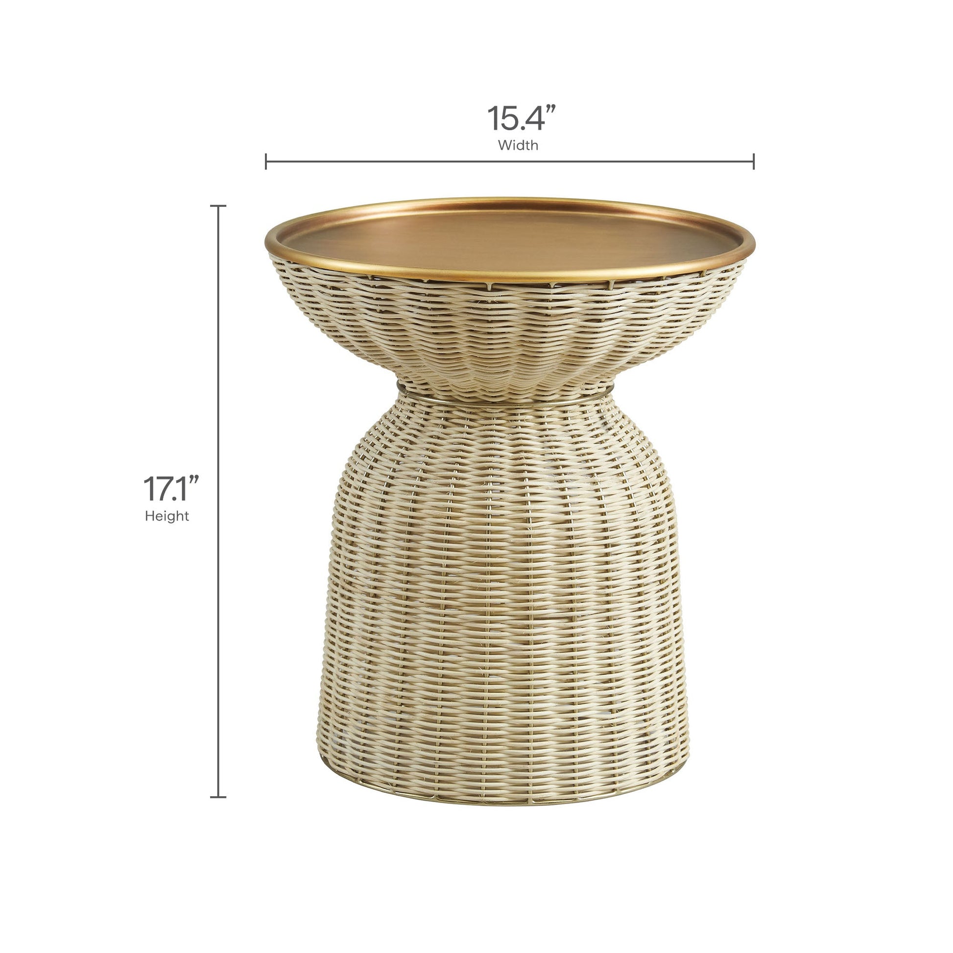Brown Rattan Side Table