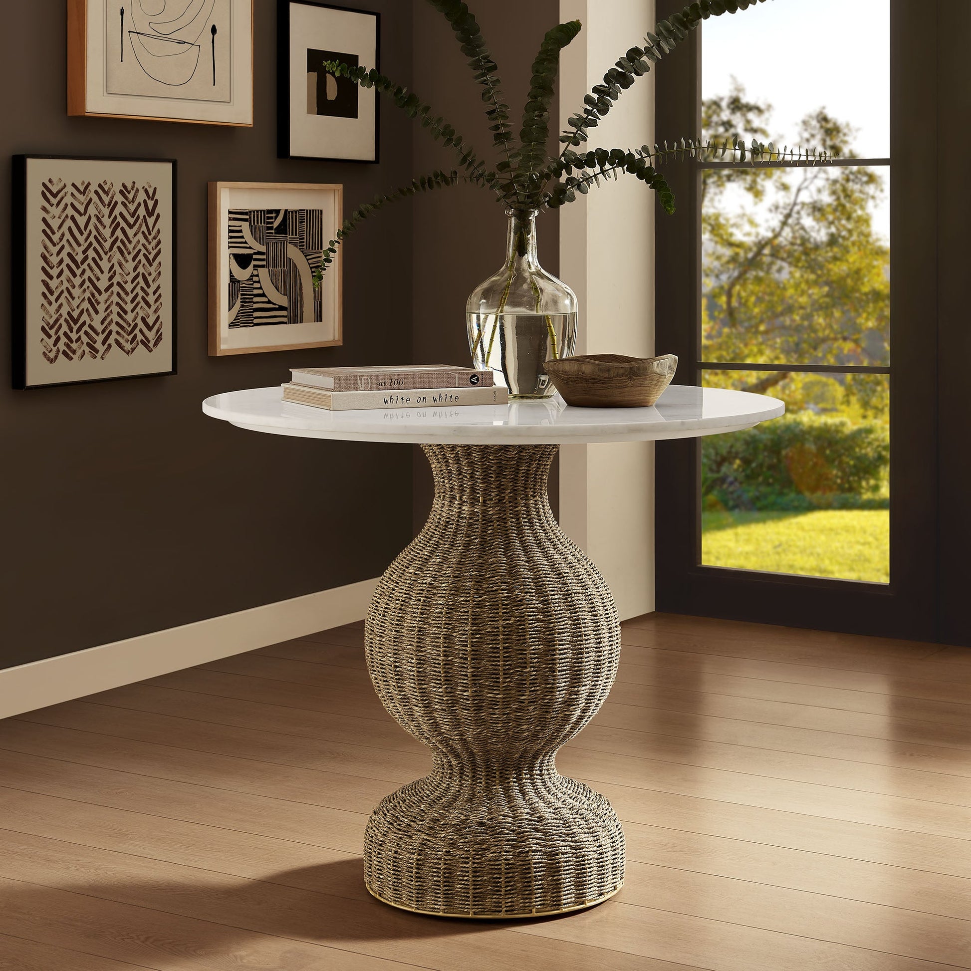Marble Seagrass 36" Dining Table