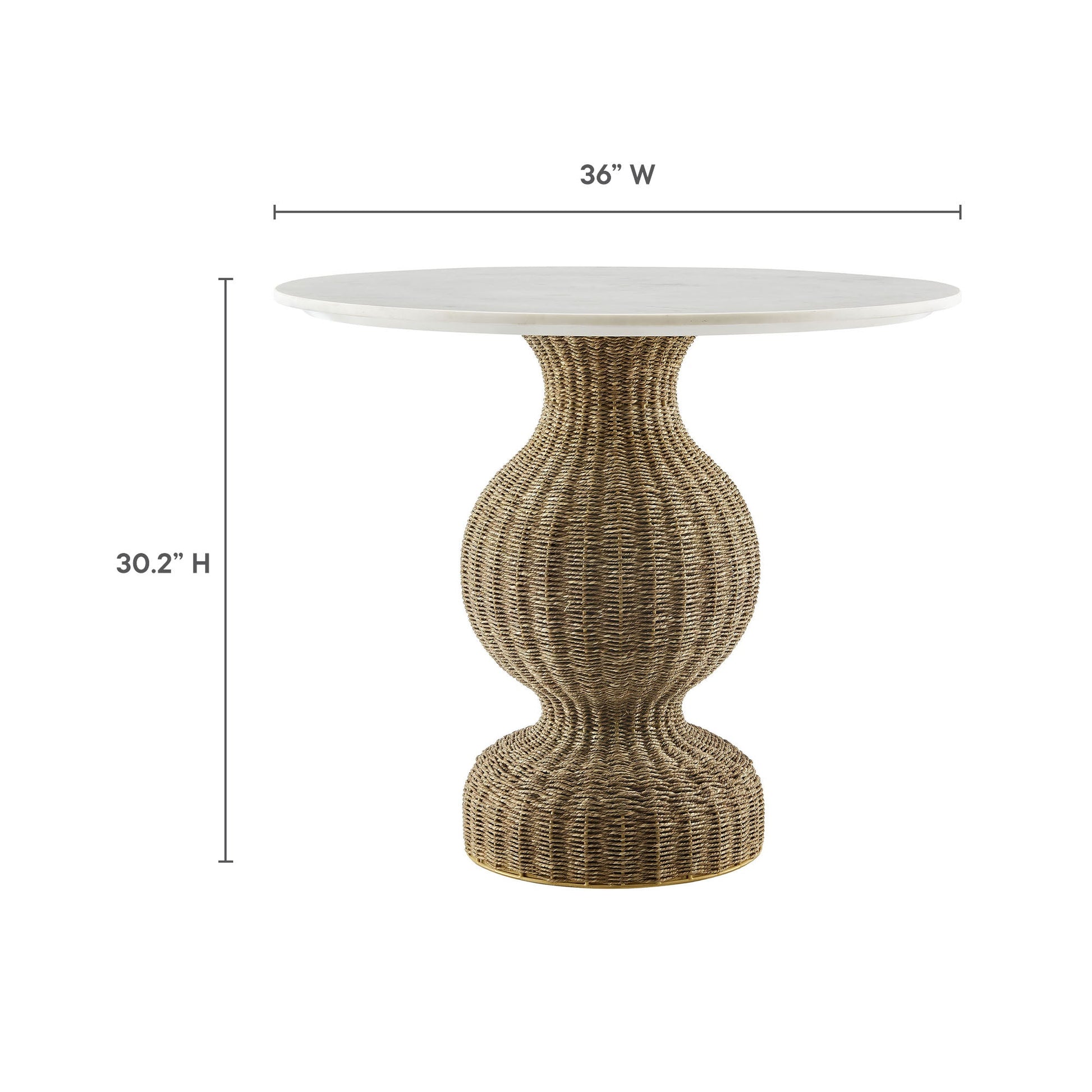 Marble Seagrass 36" Dining Table