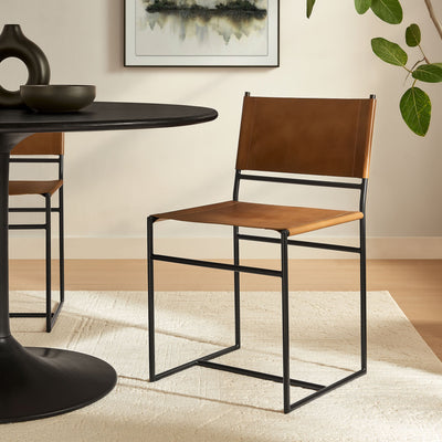 Leather Metal Dining Chair