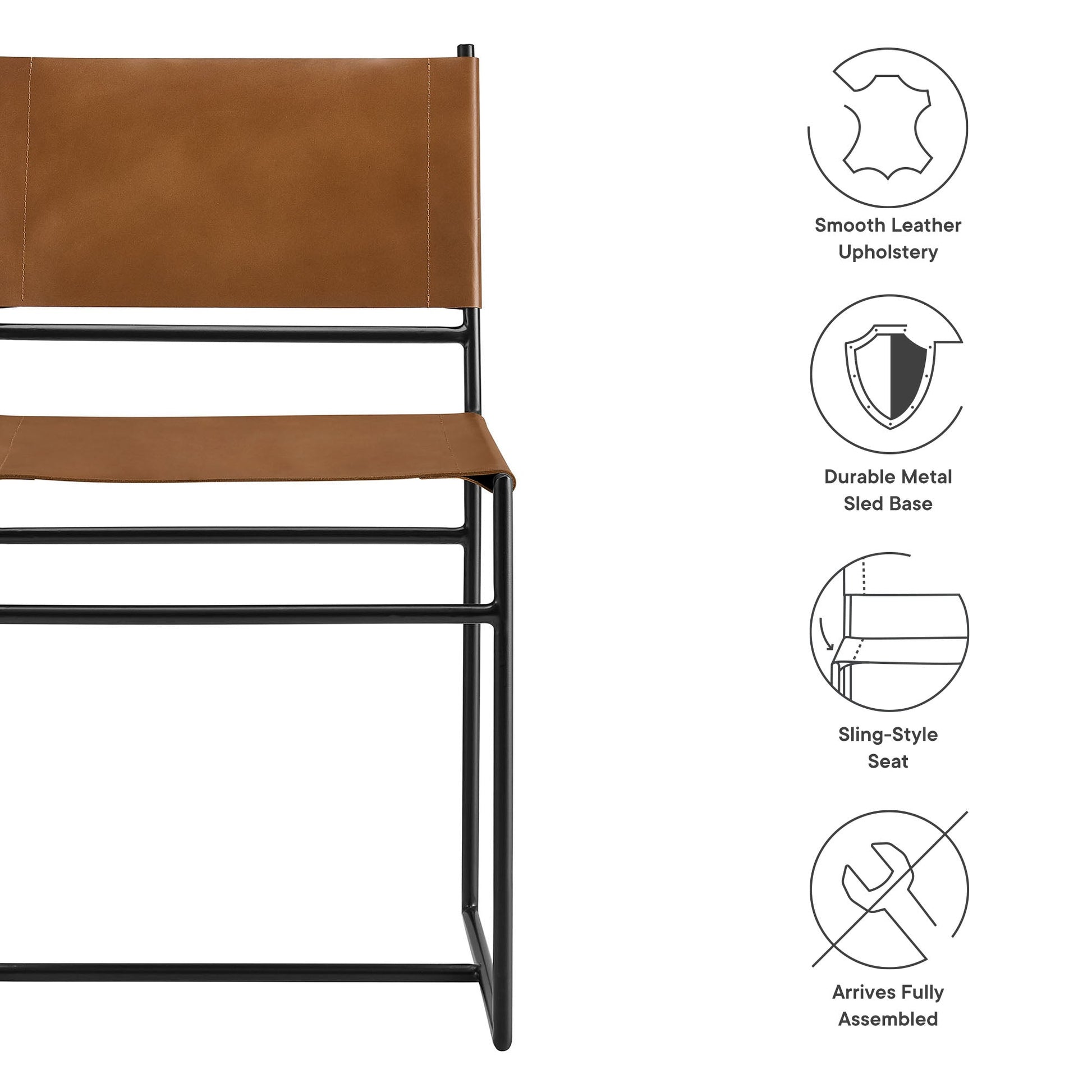 Leather Metal Dining Chair