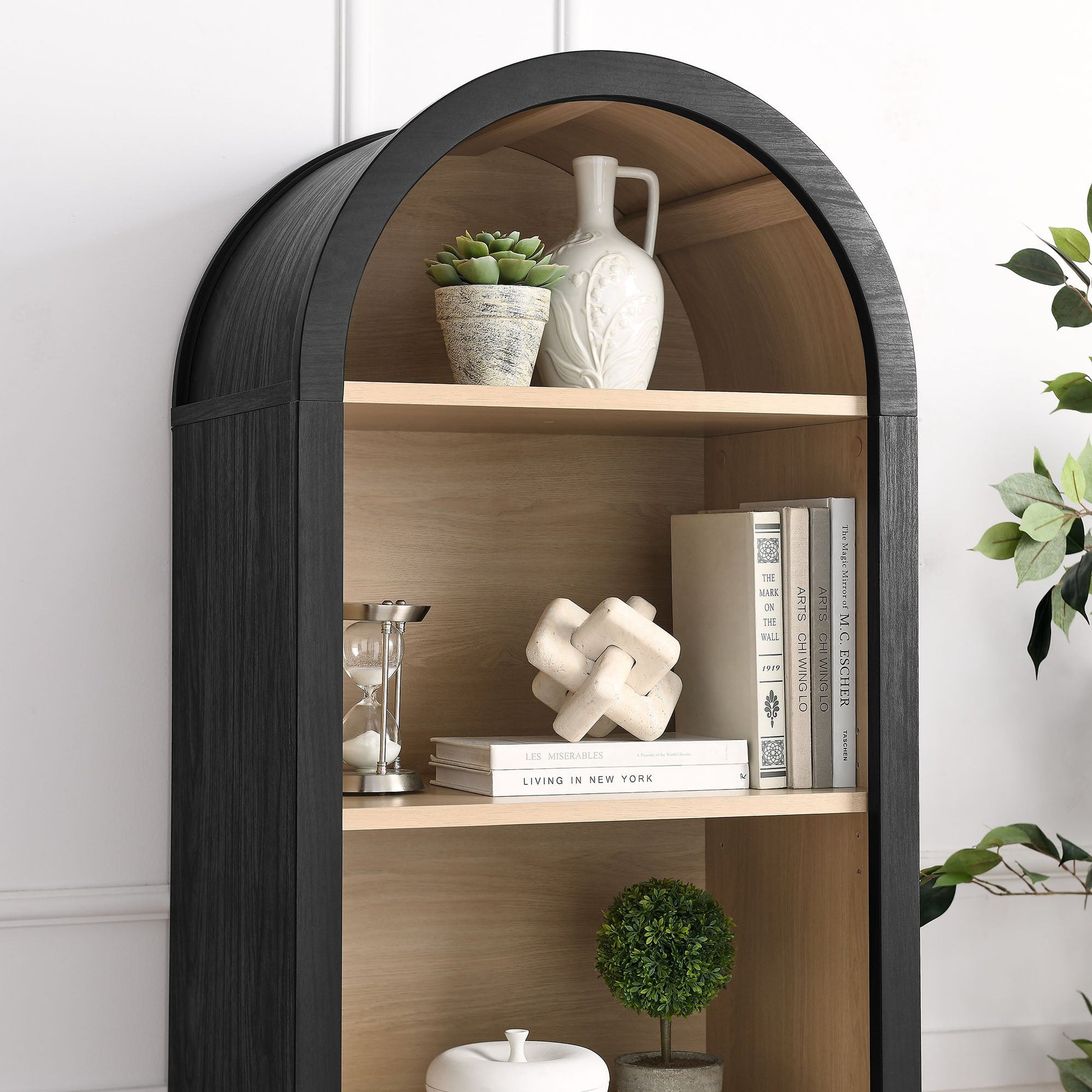 Narrow Black Bookcase