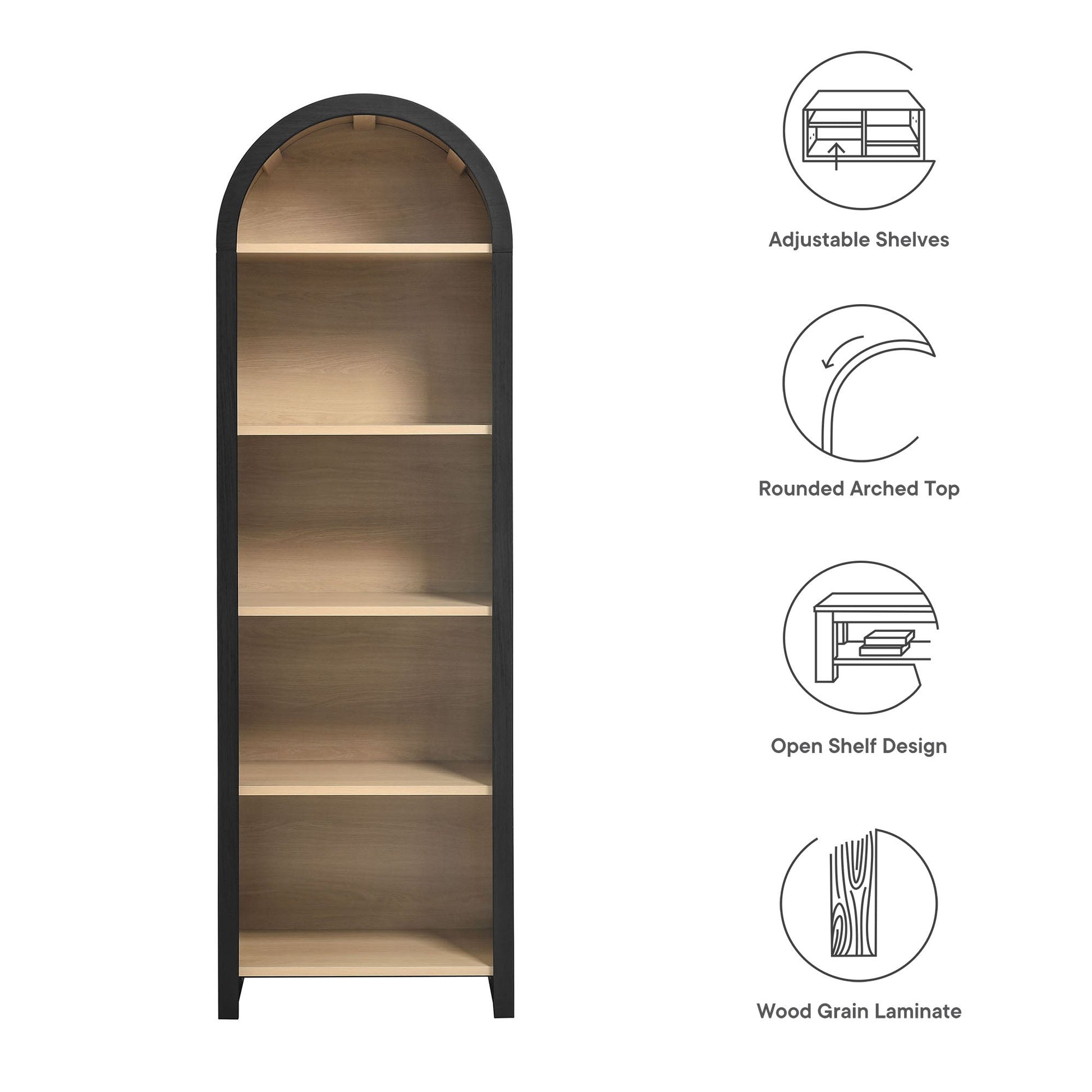 Narrow Black Bookcase