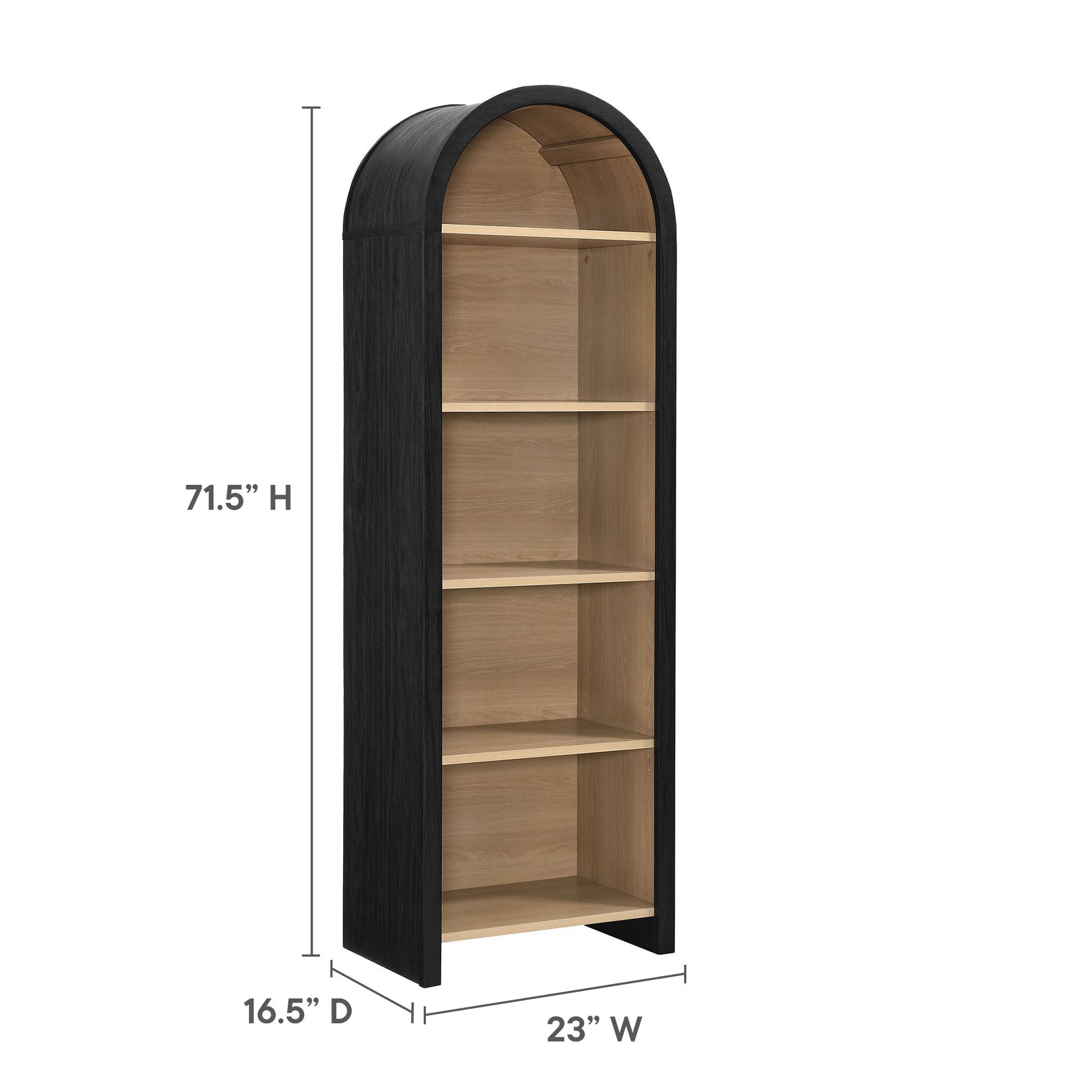 Narrow Black Bookcase