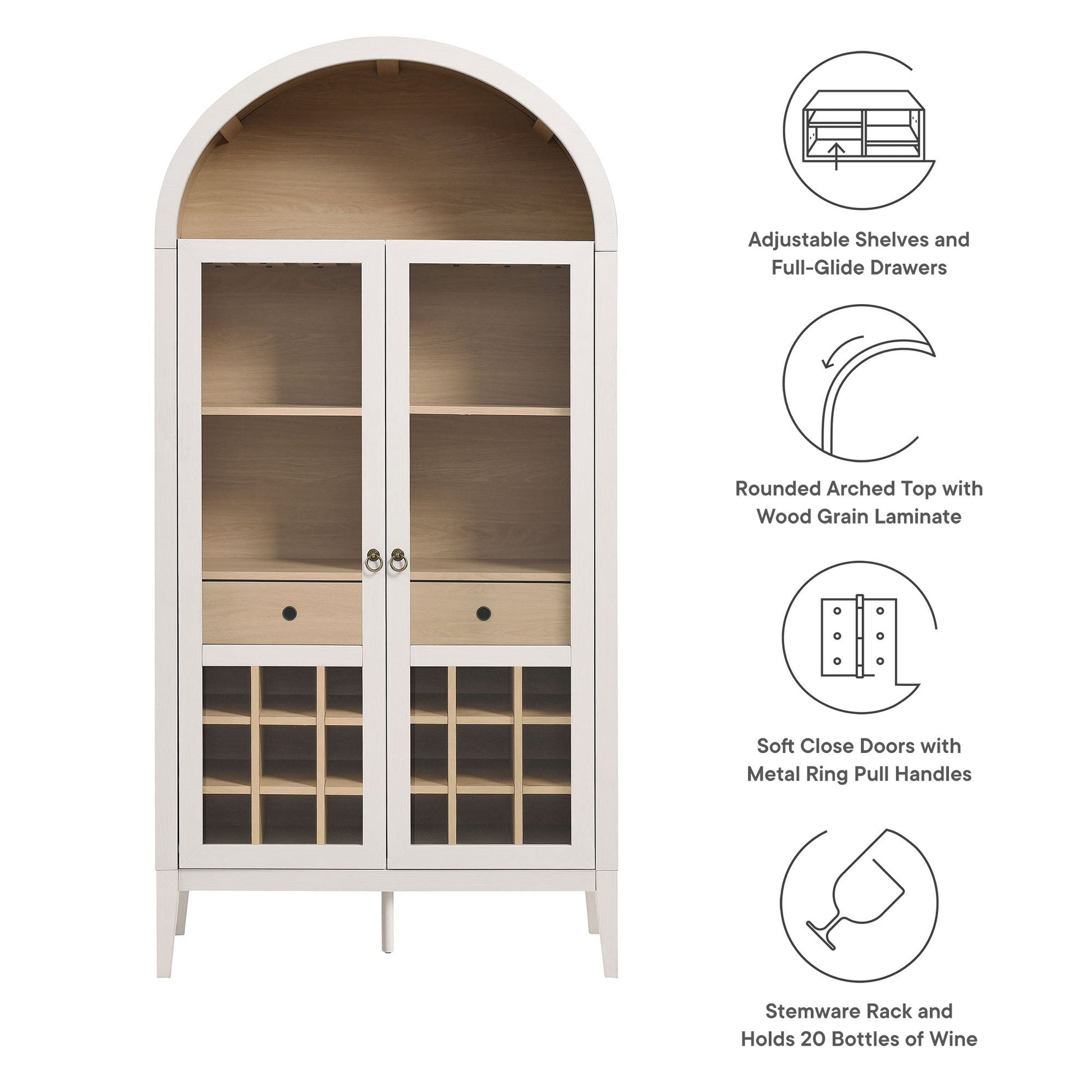 Stylish Nolan Arched Bar Cabinet for Modern Home Decor