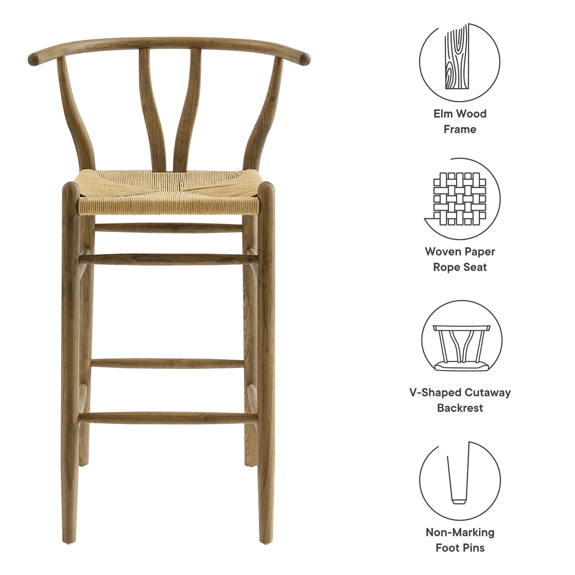 Amish Wood Bar Stool Chair