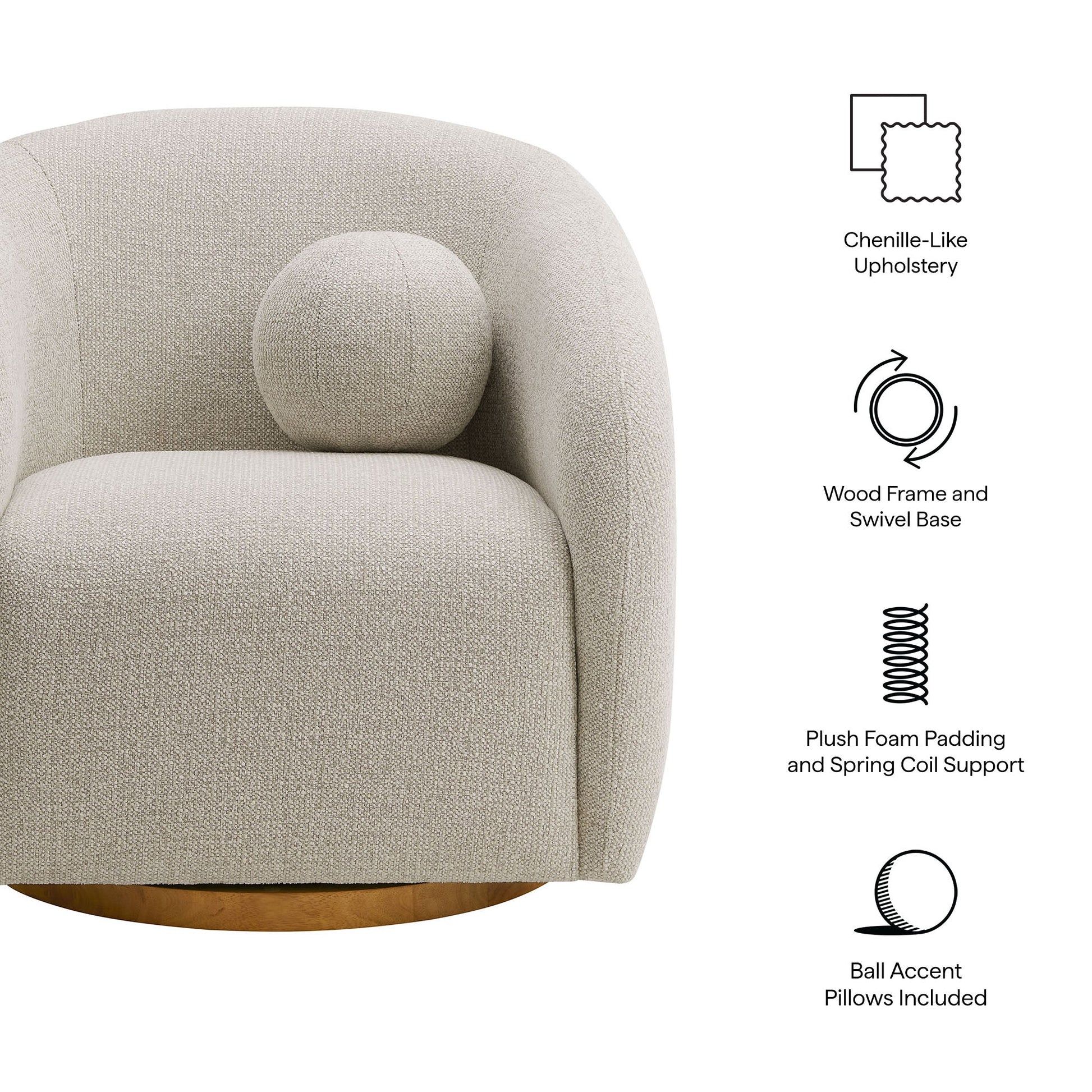 Holland Swivel Chenille Armchair