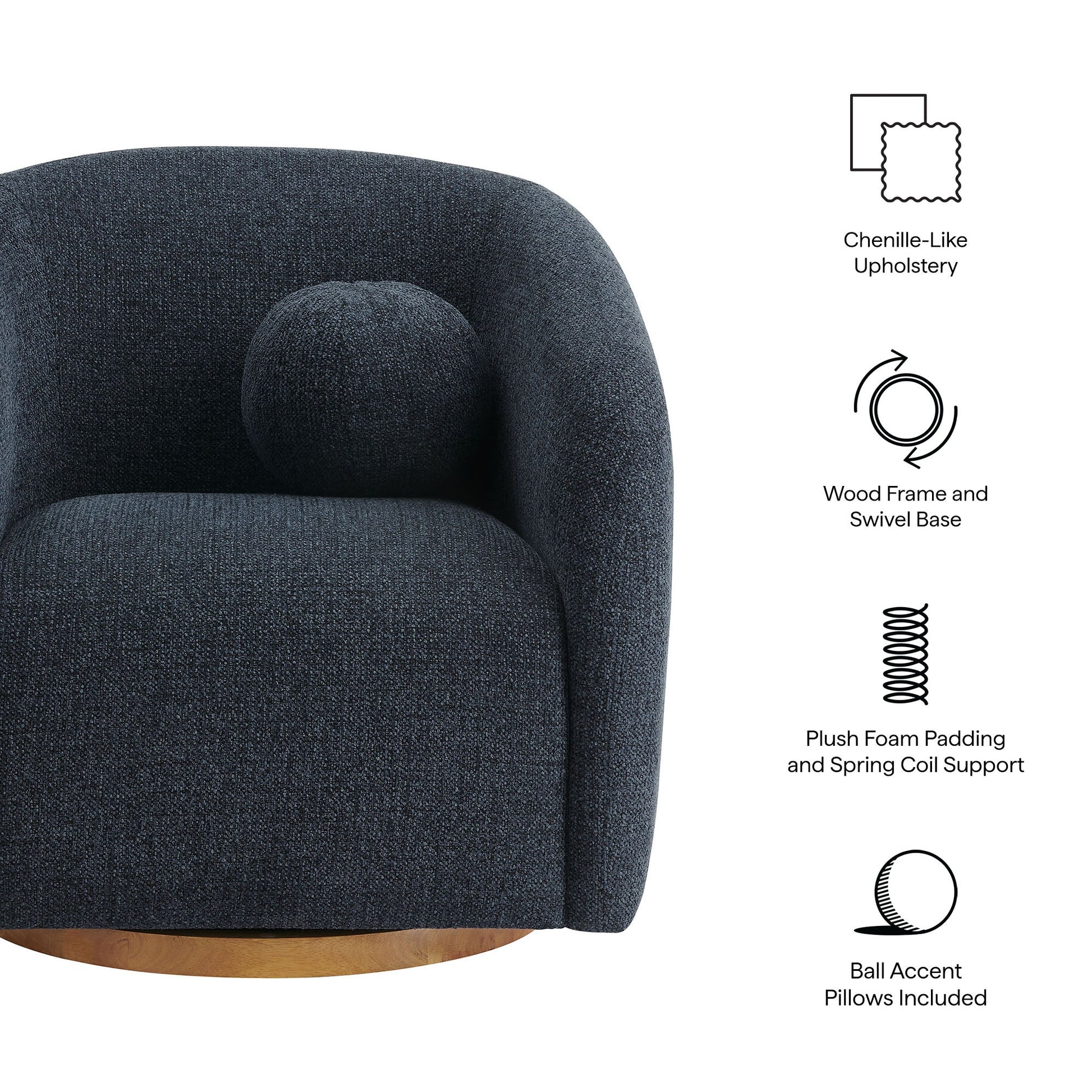 Holland Swivel Chenille Armchair