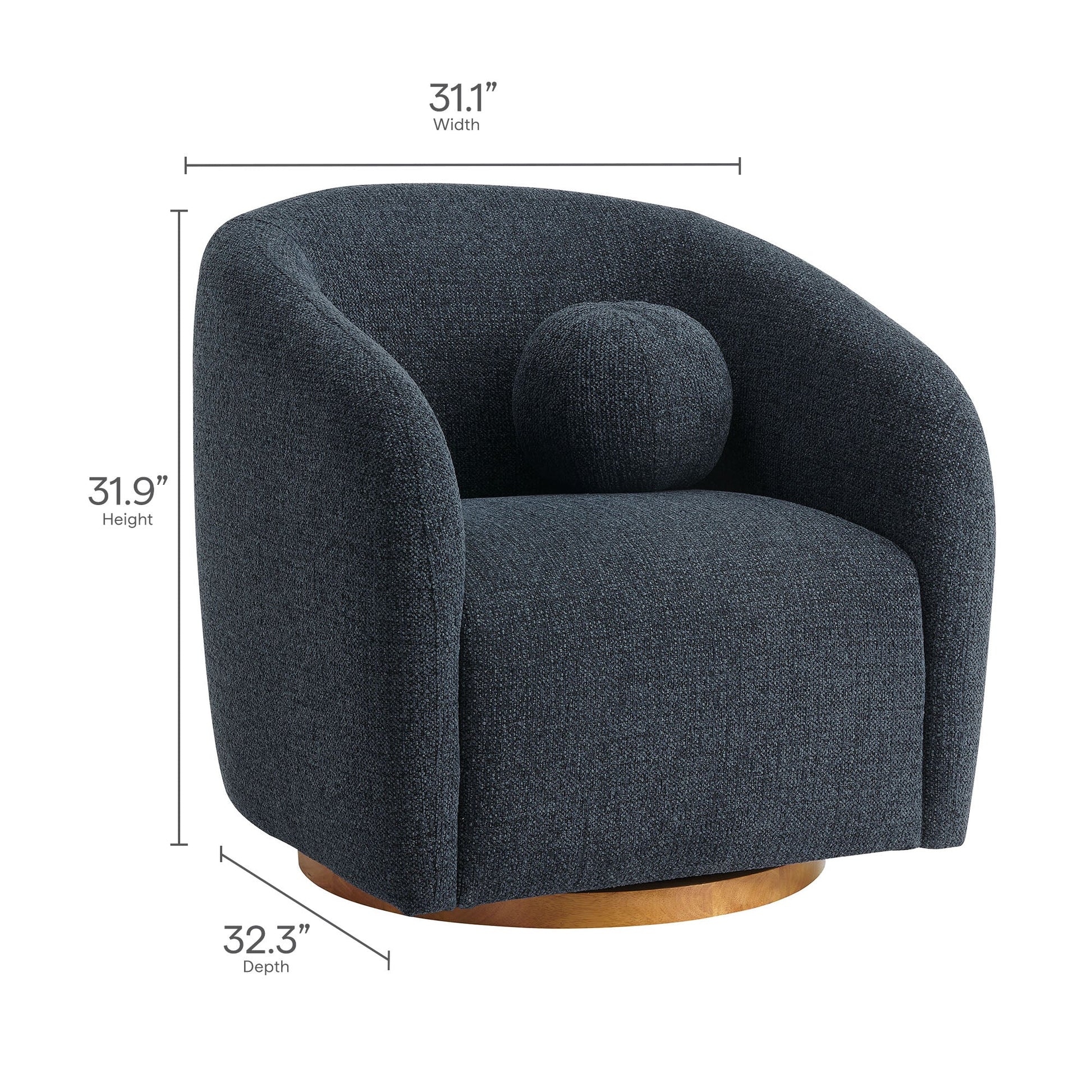 Holland Swivel Chenille Armchair