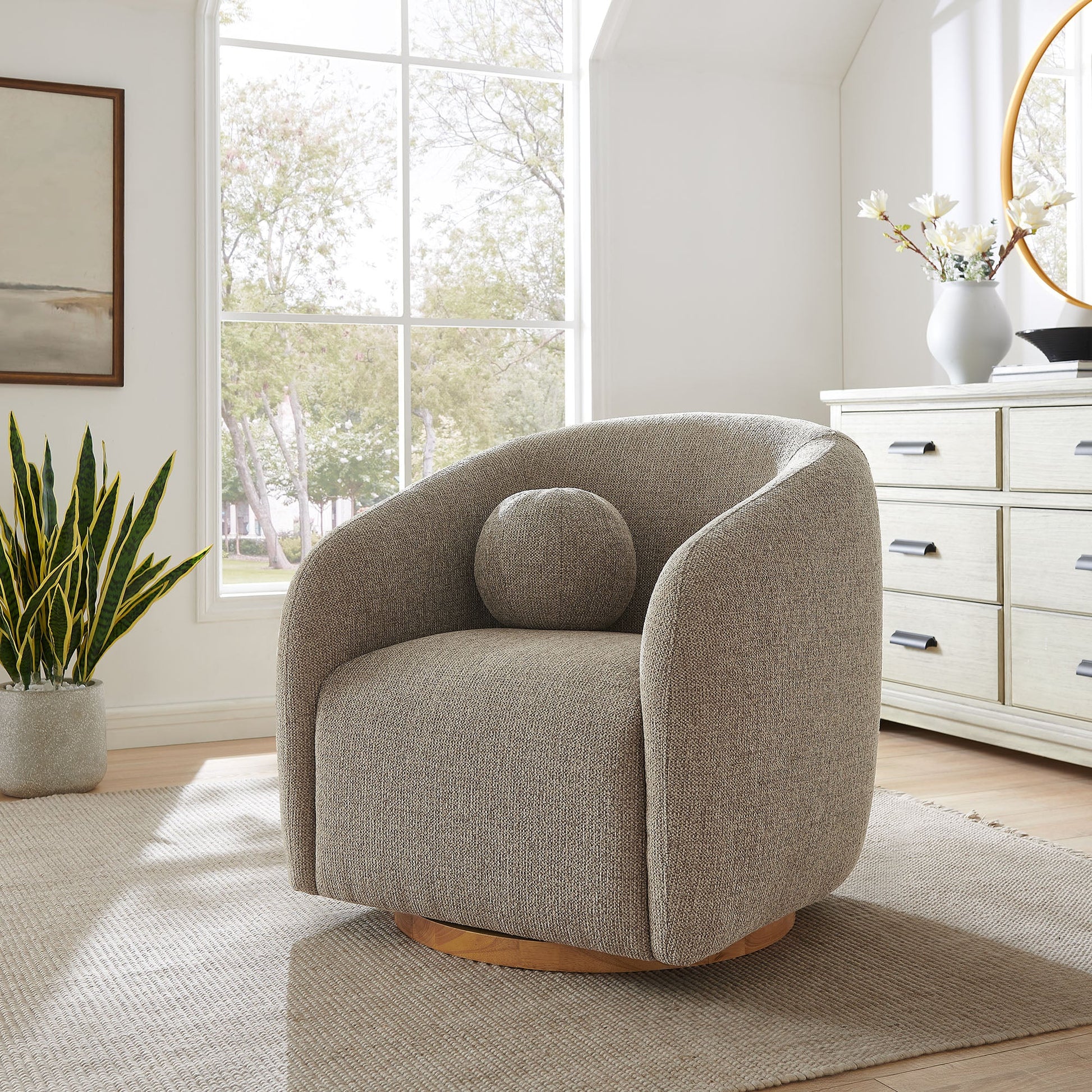 Holland Swivel Chenille Armchair
