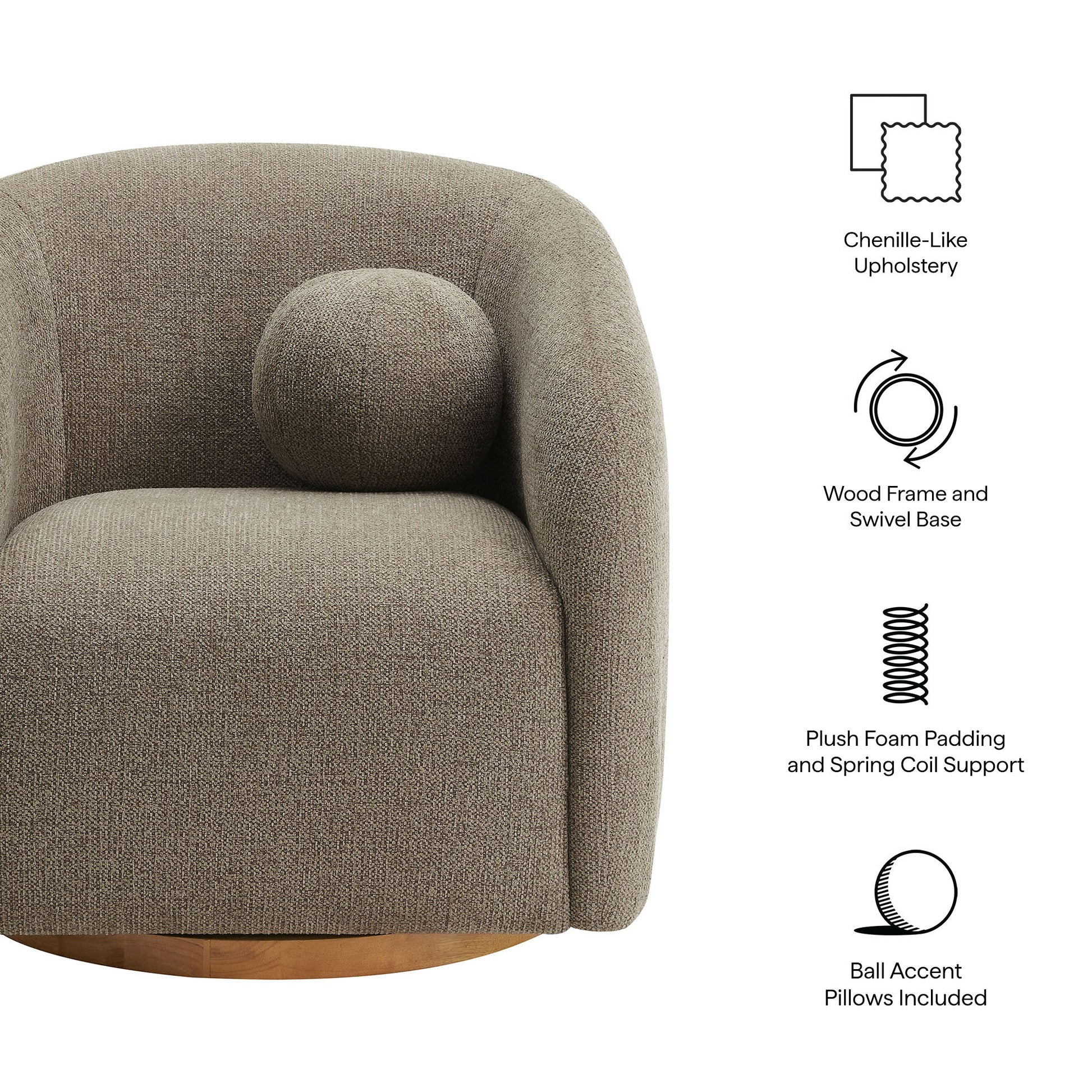 Holland Swivel Chenille Armchair