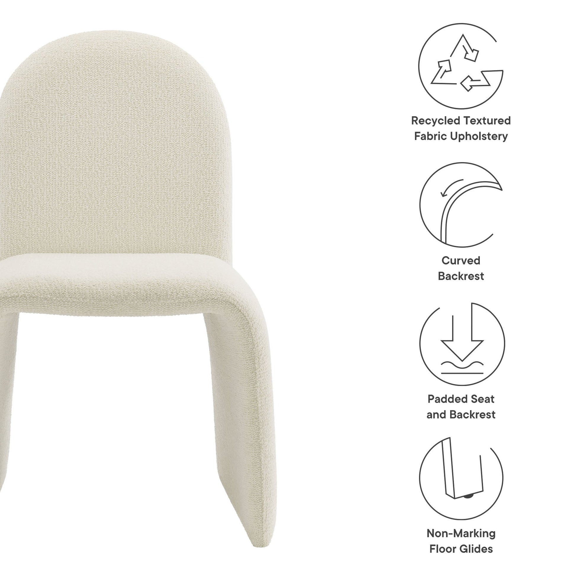 Junia Boucle Upholstered Arch Dining Chair