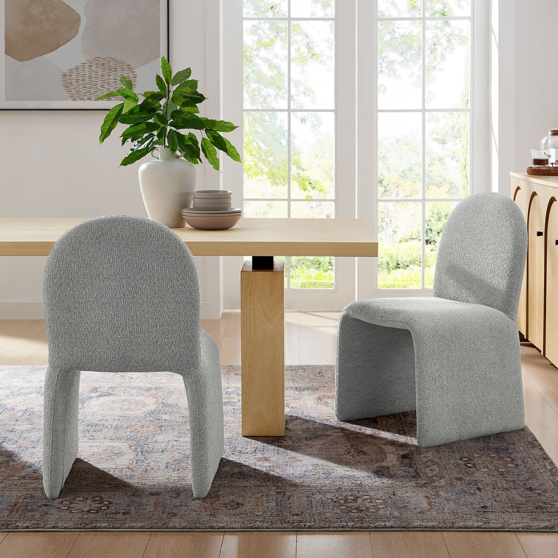 Junia Boucle Upholstered Arch Dining Chair