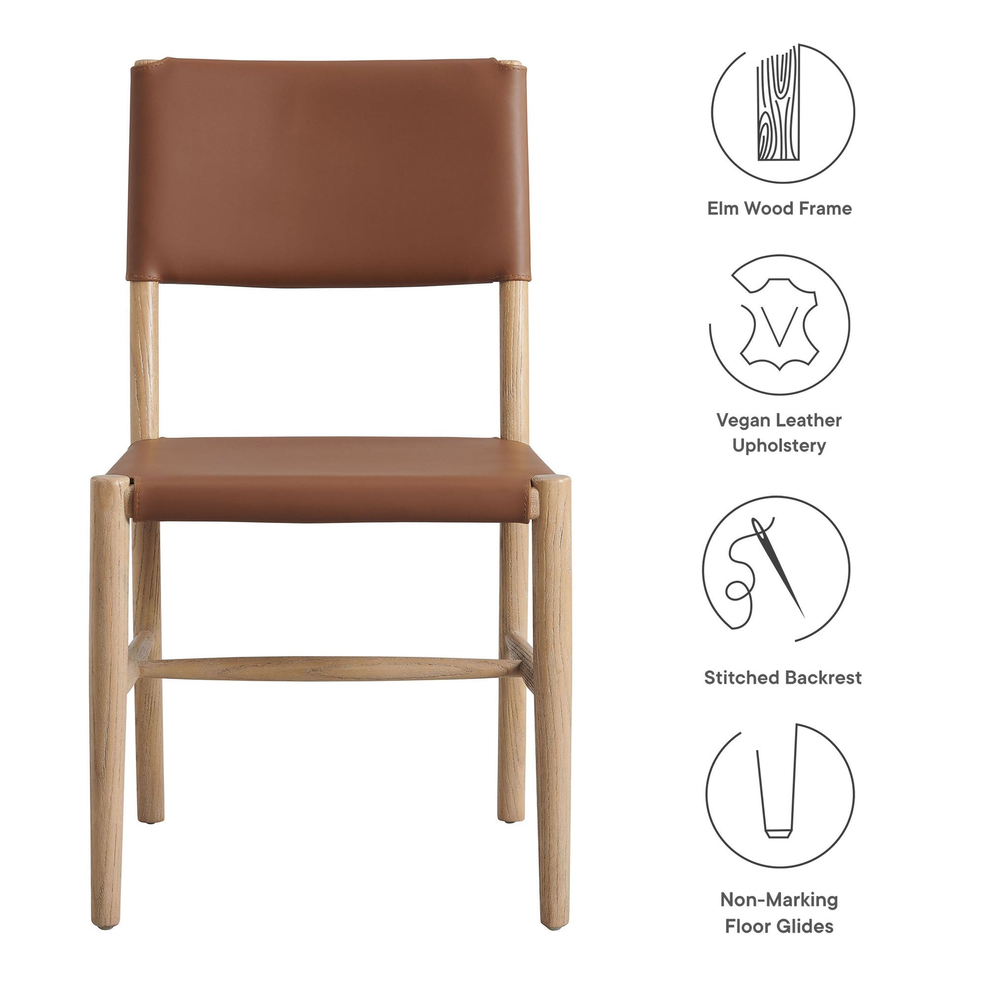 Dover Wood Vegan Leather Dining Chairs