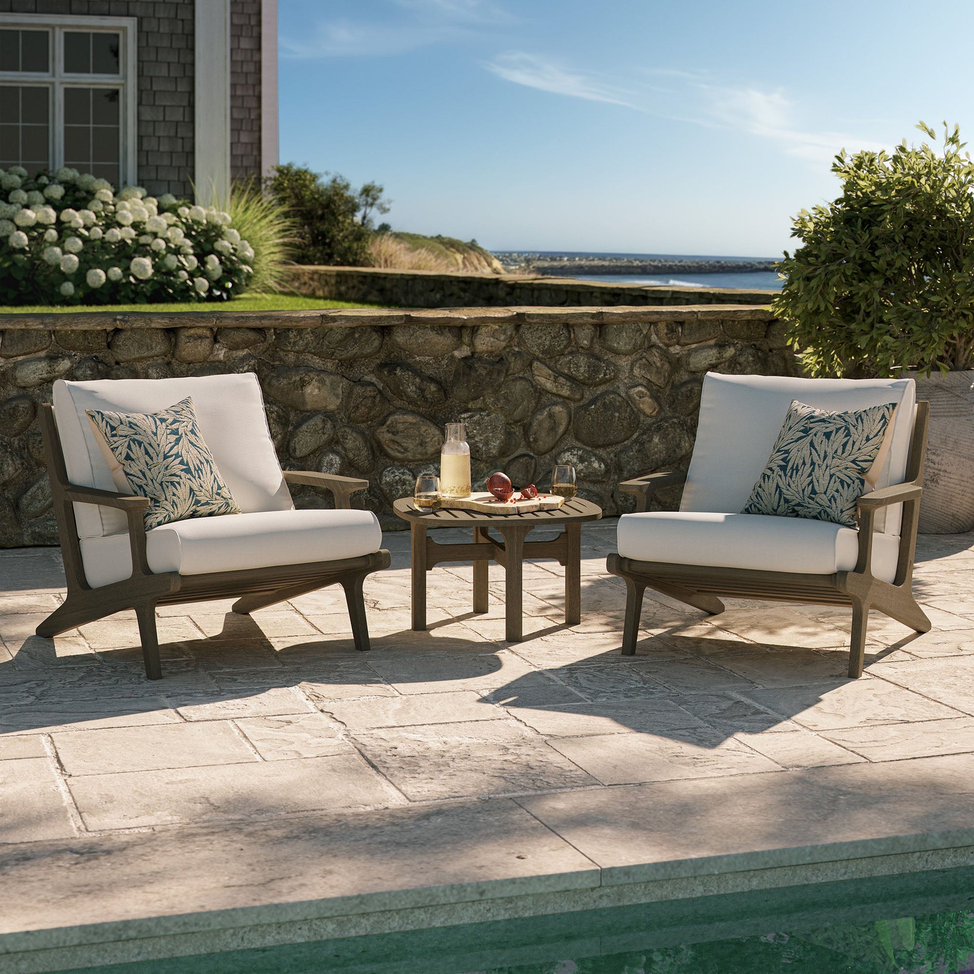 Saratoga 3 Piece Outdoor Patio Teak Wood Furniture