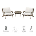 Saratoga 3 Piece Outdoor Patio Teak Wood Furniture