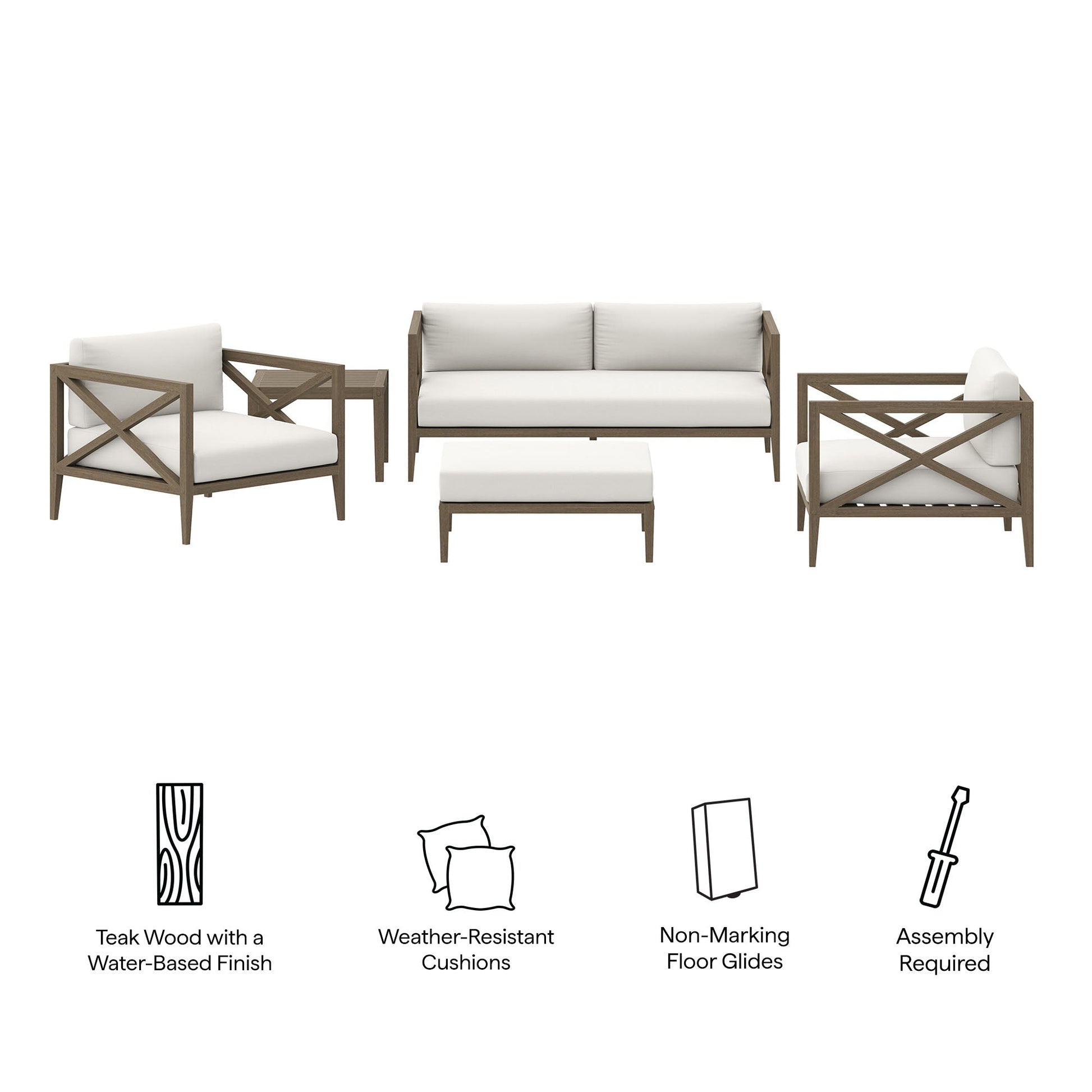 Teak Wood Patio Furniture Set