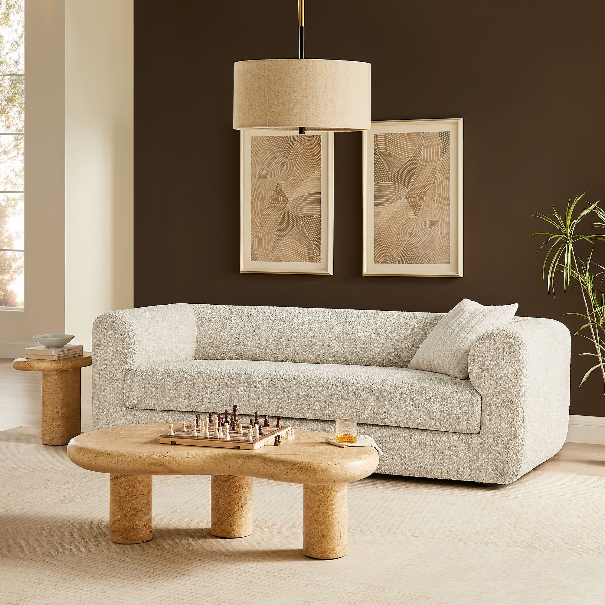 Boucle Upholstered Pearl Sofa