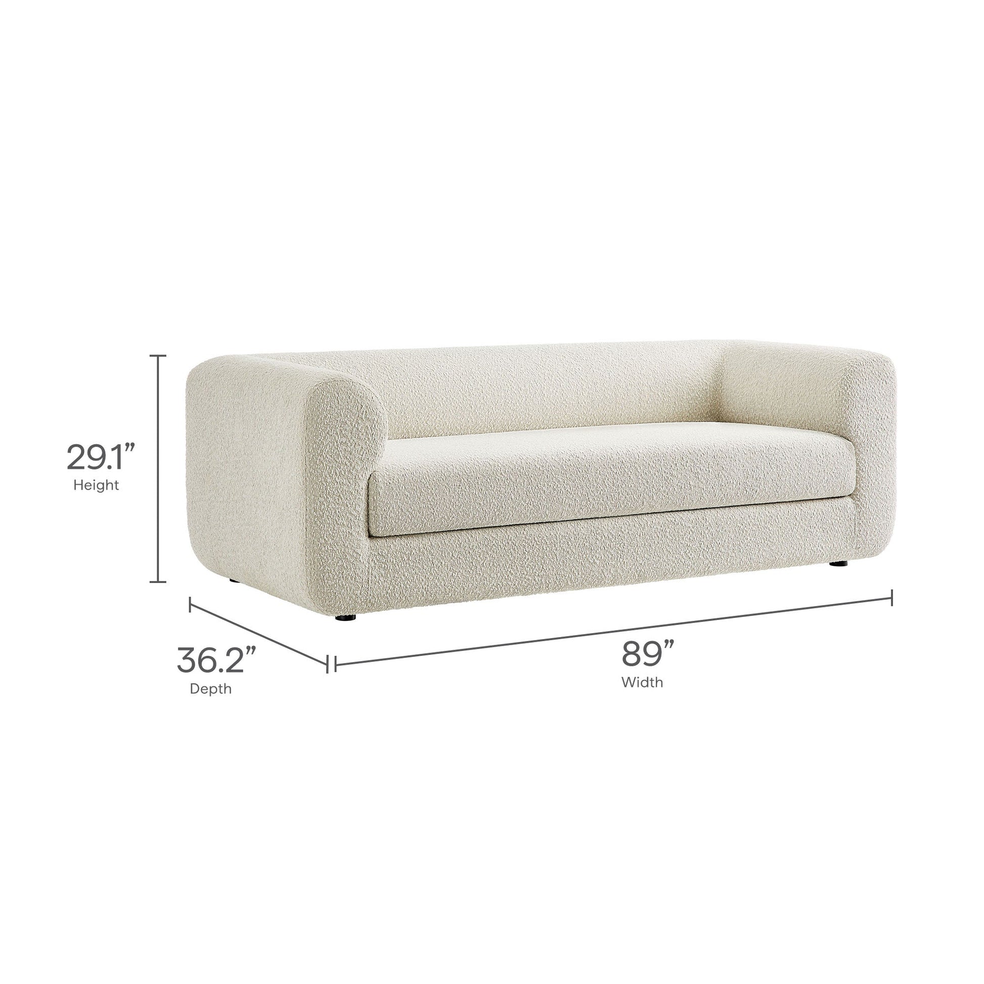 Leif 89" Boucle Upholstered Sofa