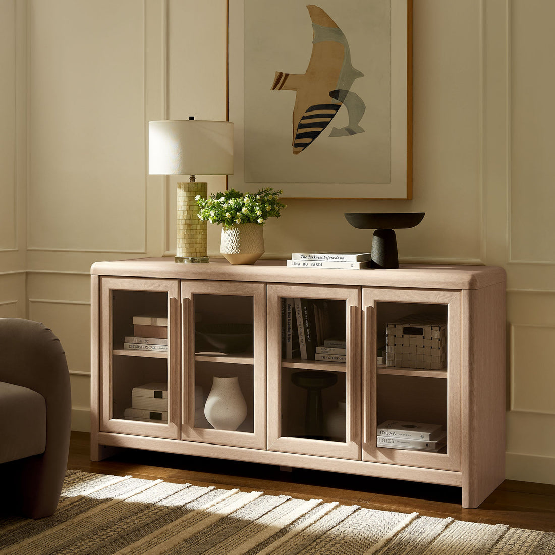 Evren Modern 4 Door Storage Cabinet