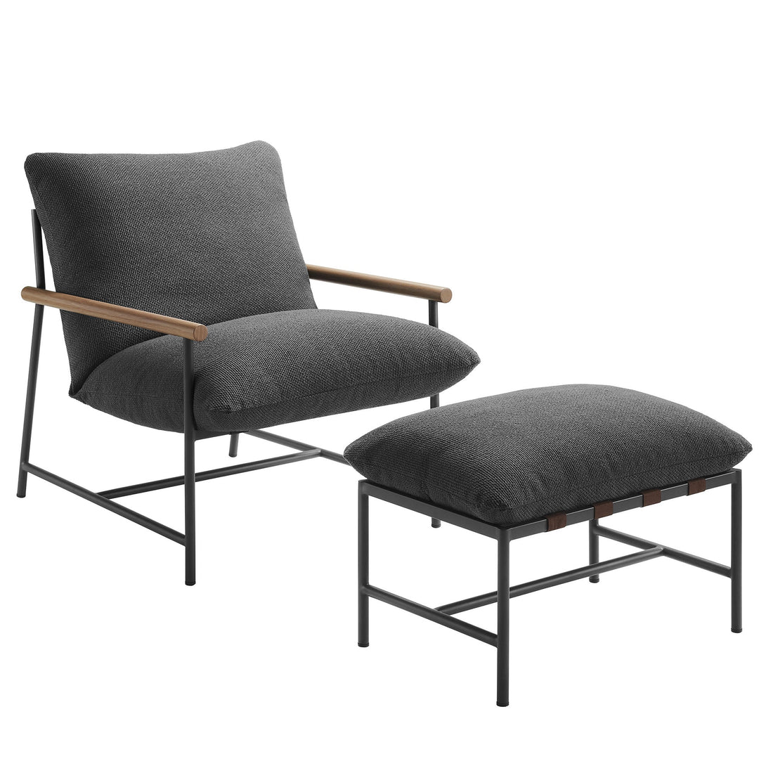 Modway Raya Outdoor Patio Boucle Lounge Chair & Ottoman