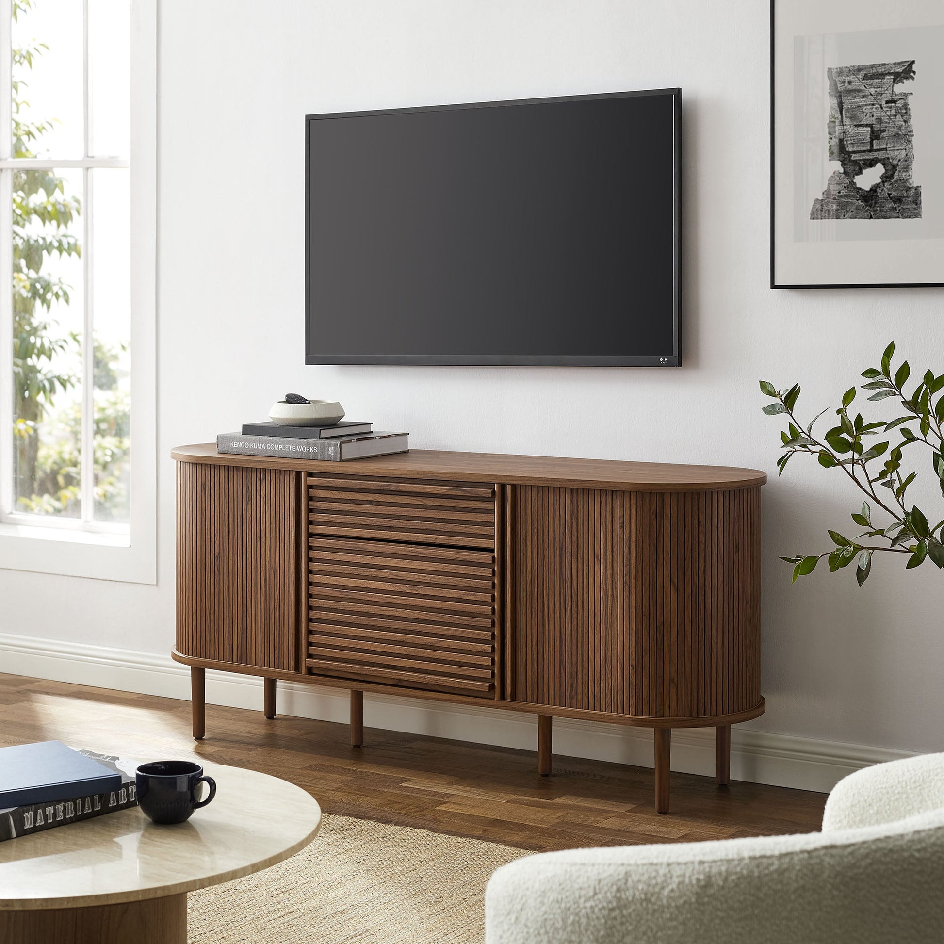 67" Fluted Oval Sideboard