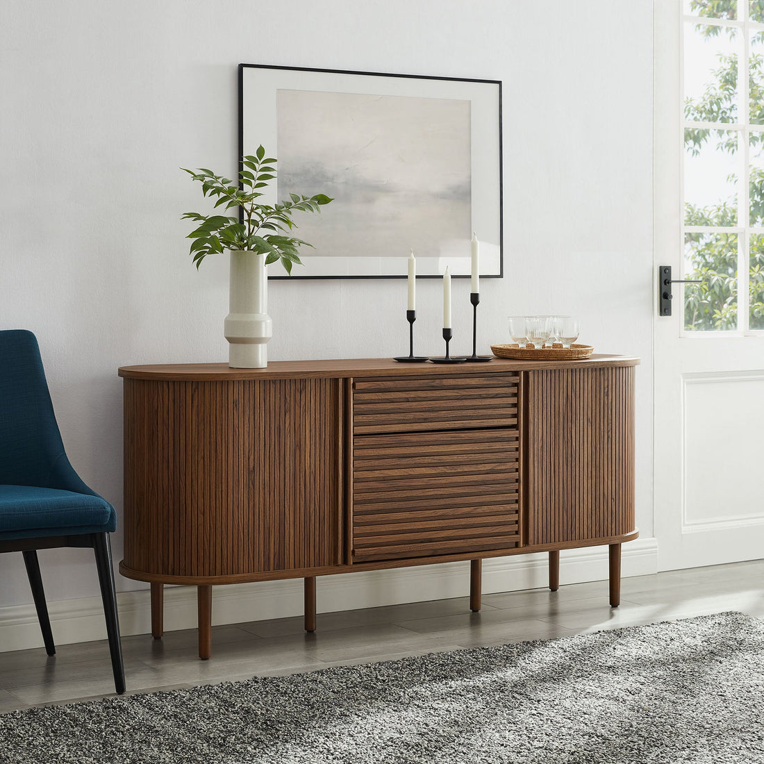 67" Fluted Oval Sideboard