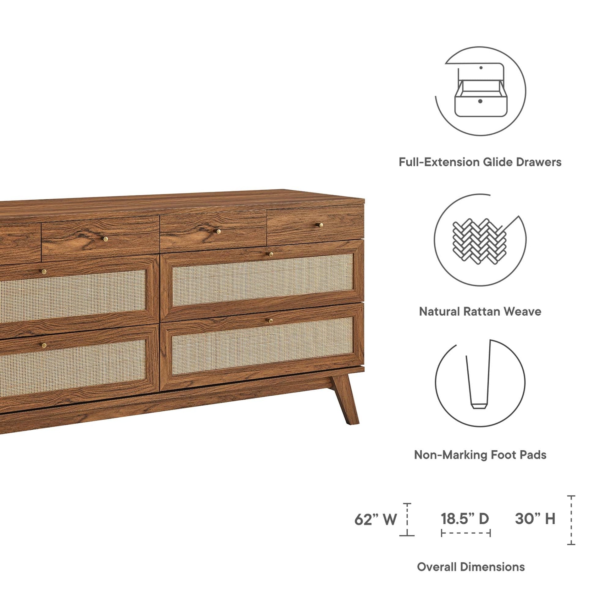 Soma 8-Drawer Dresser Oak