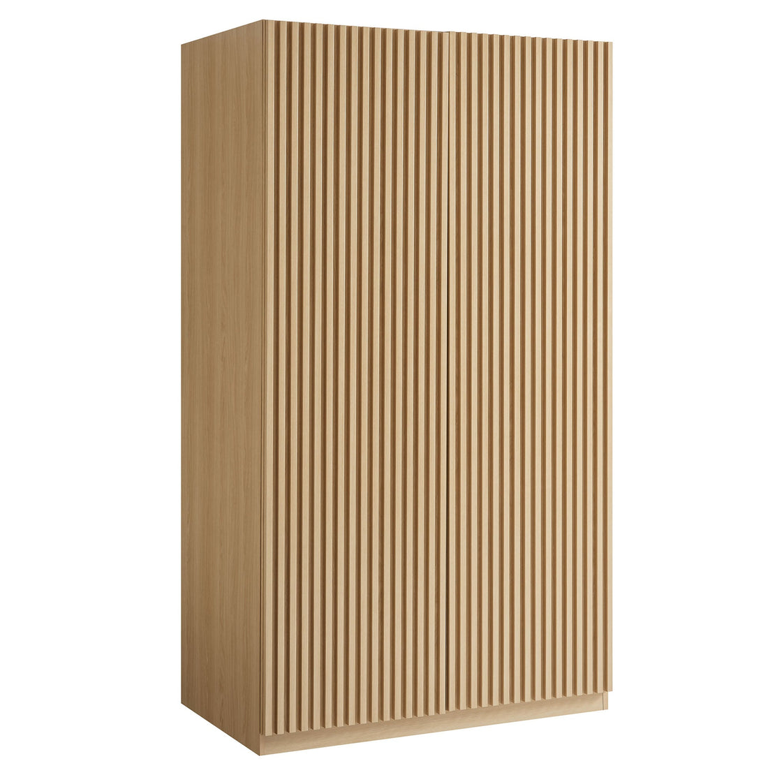 Stylish 2-Door Wardrobe Closet in Oak and Walnut