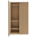 Stylish 2-Door Wardrobe Closet in Oak and Walnut