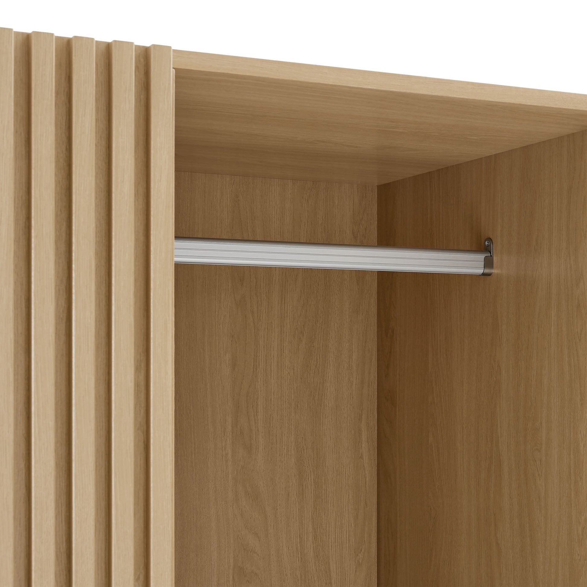 Stylish 2-Door Wardrobe Closet in Oak and Walnut