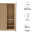 Stylish 2-Door Wardrobe Closet in Oak and Walnut