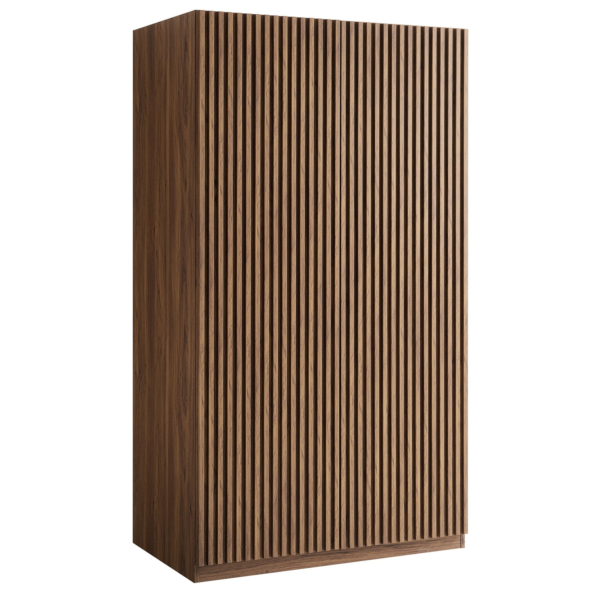 Stylish 2-Door Wardrobe Closet in Oak and Walnut