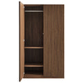 Stylish 2-Door Wardrobe Closet in Oak and Walnut