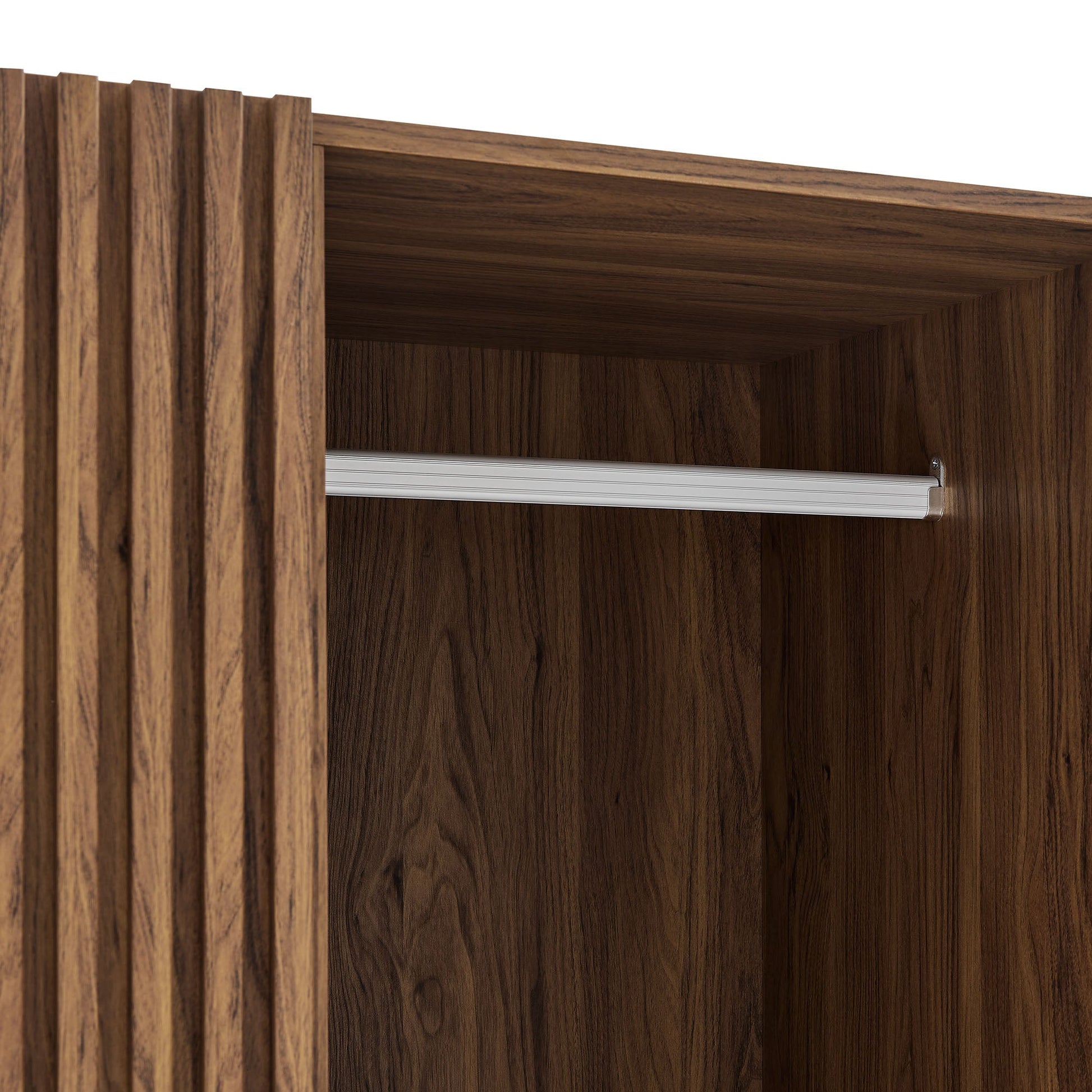 Stylish 2-Door Wardrobe Closet in Oak and Walnut